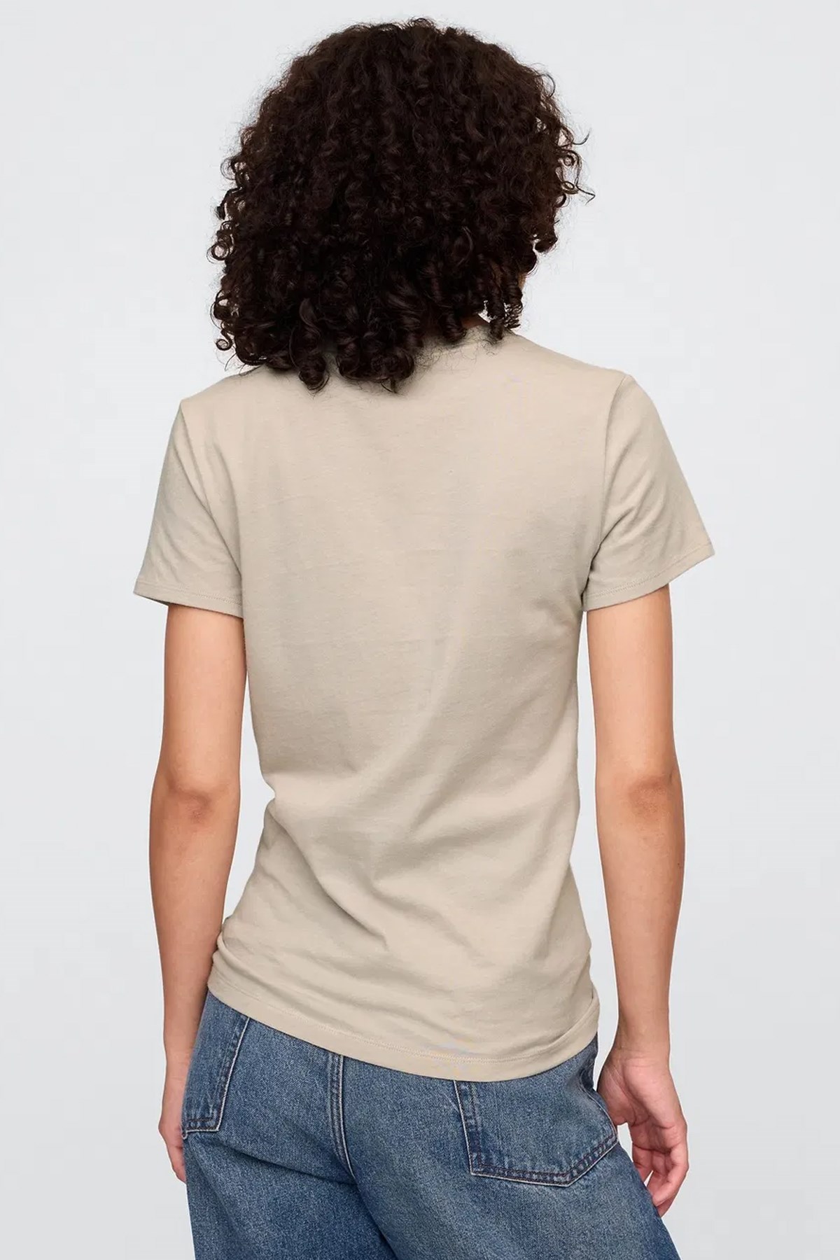 Gap V-SS Logo Classic Kadın Tişört Beyaz