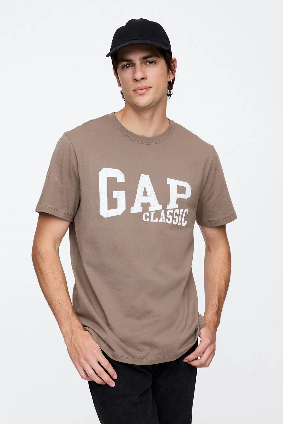 Gap V Classic Erkek Tişört Kahverengi