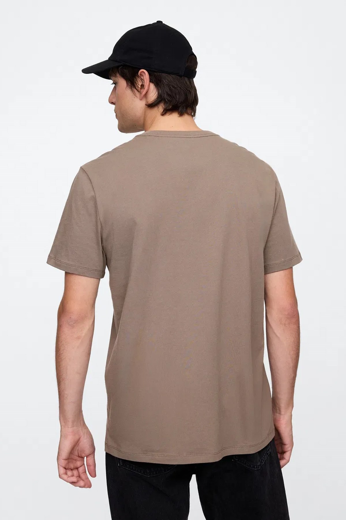 Gap V Classic Erkek Tişört Kahverengi