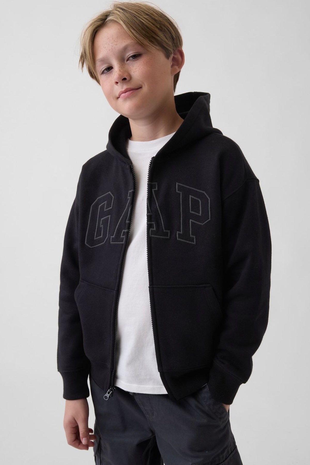 Gap V-Frch Logo Çocuk Sweatshirt 745041000 Siyah
