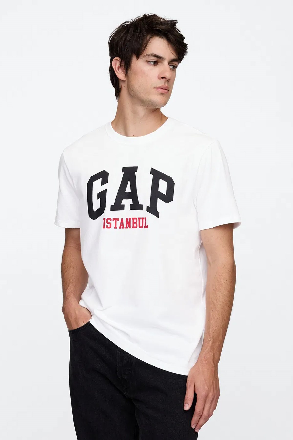 Gap V-Frch istanbul Erkek Tişört Beyaz