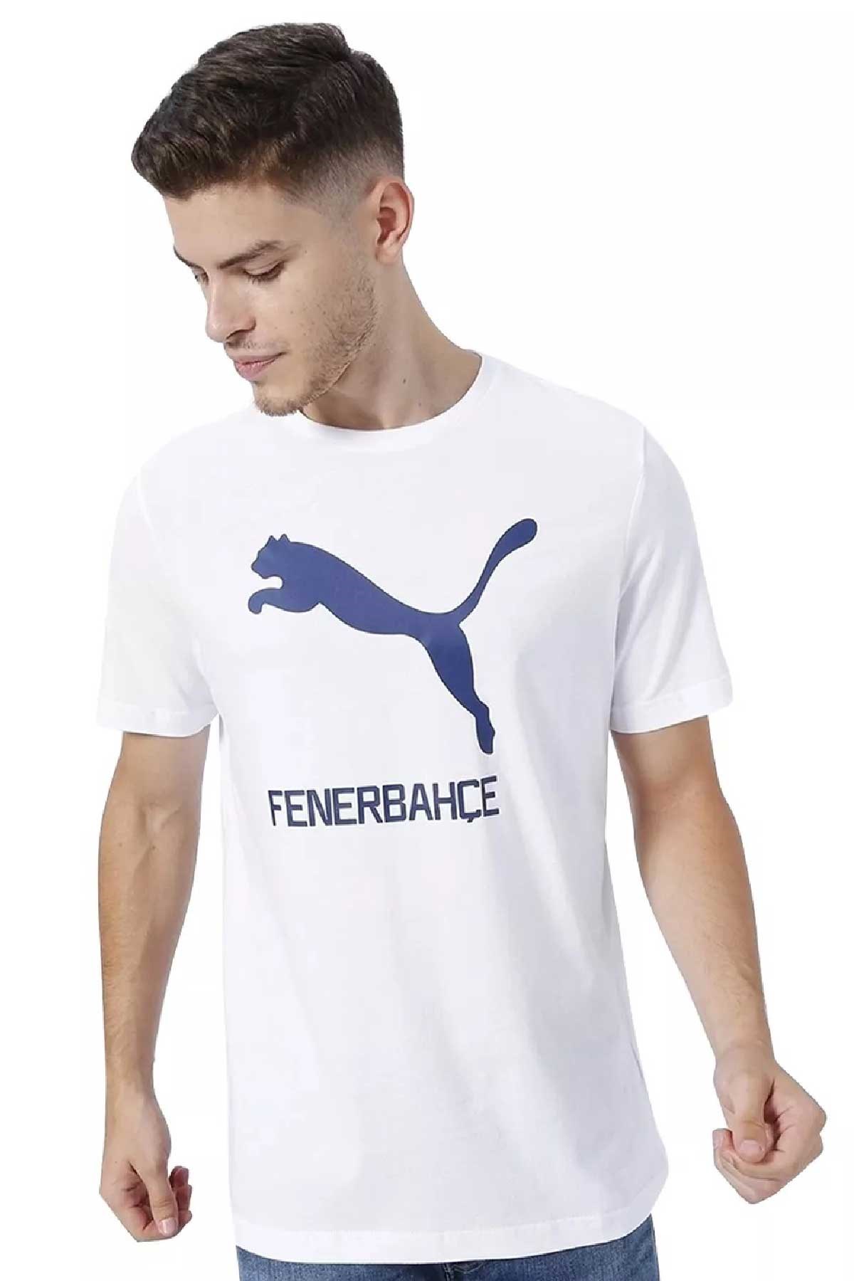 Puma Fenerbahçe S.K. Cat Unisex Tişört 77313602 Beyaz