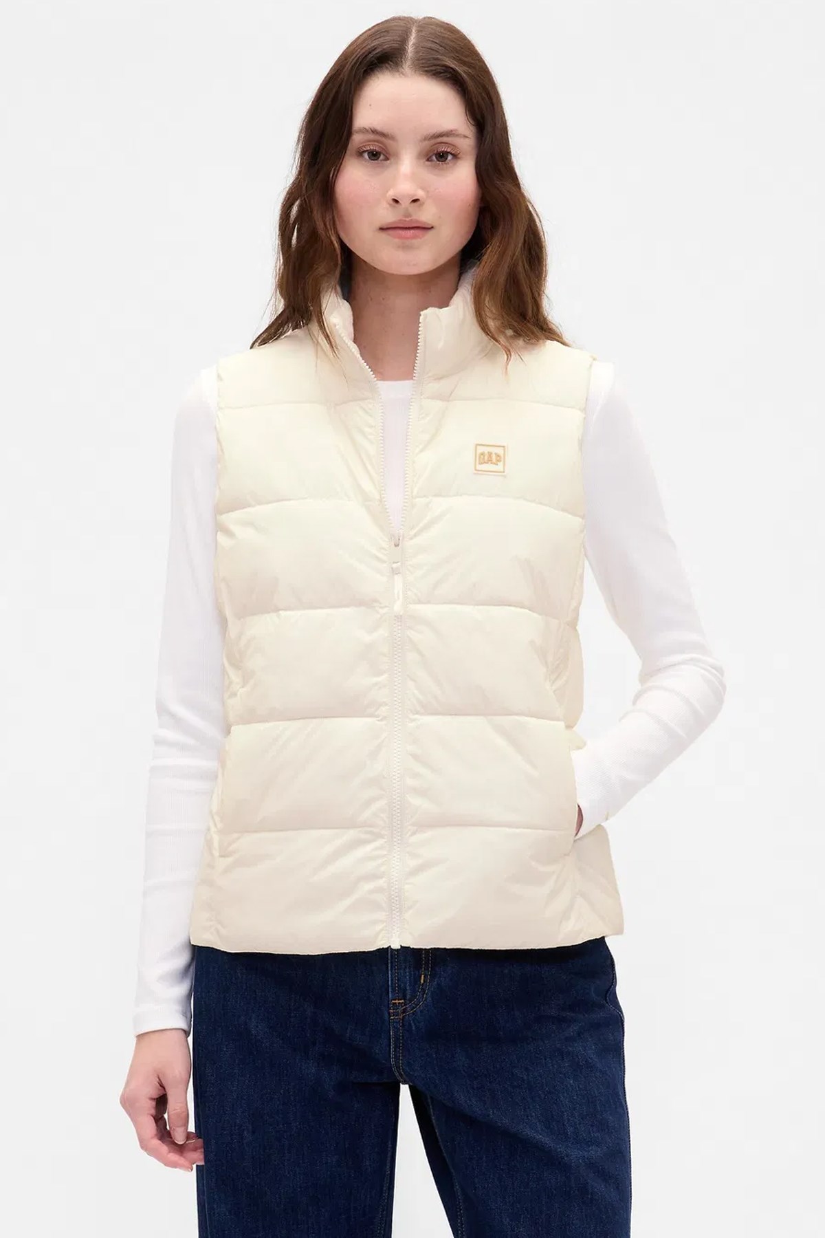 Gap V-Frch Logo Kadın Yelek 791282004 Bej