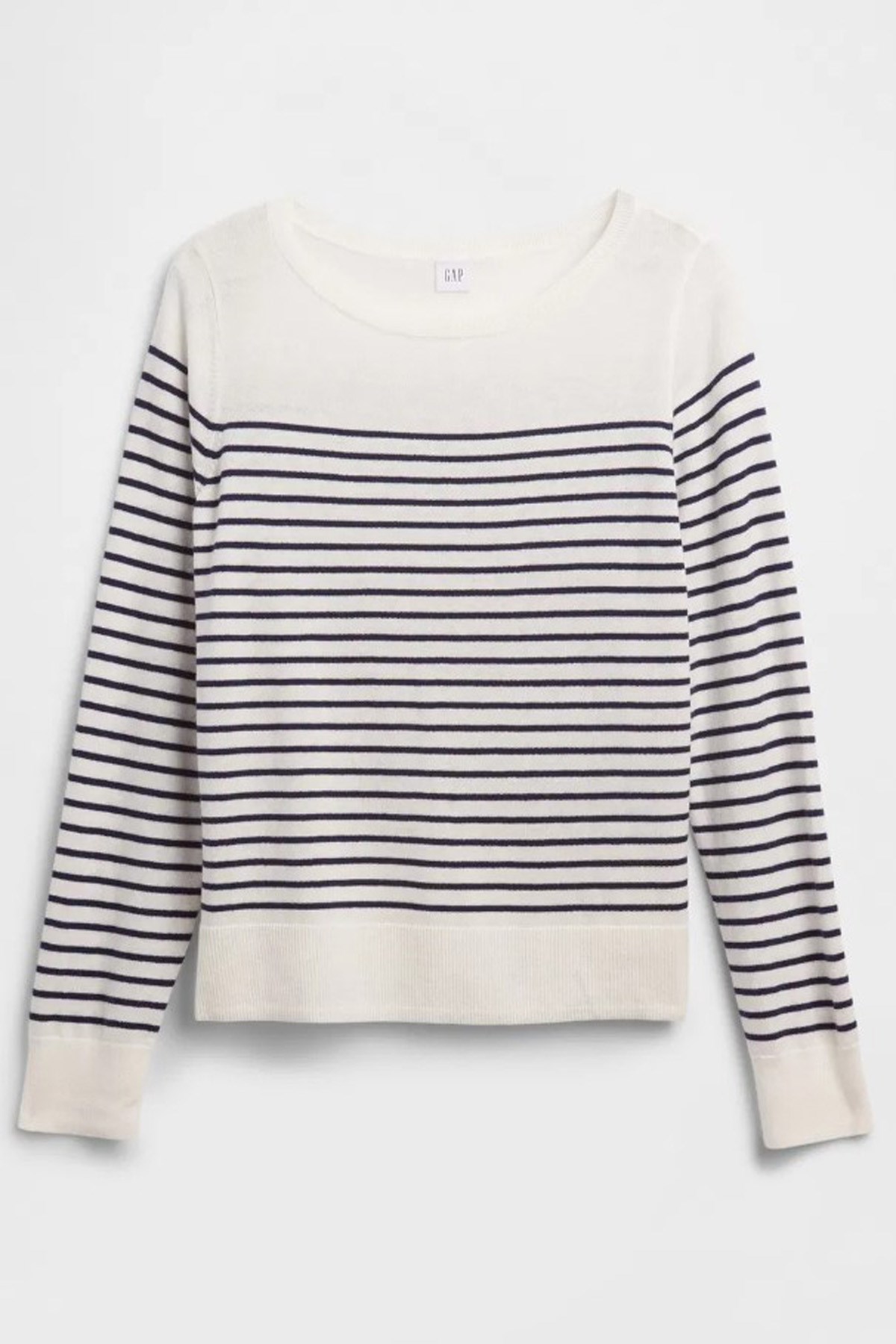 Gap V-Bella Boatneck Stripe Kadın Sweatshirt 791472003 Bej