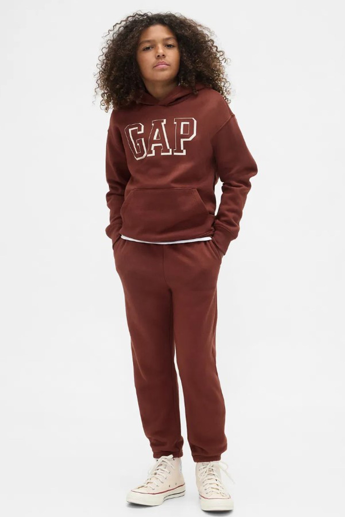 Gap V-Frch Logo Çocuk Sweatshirt 795197002 Kahverengi