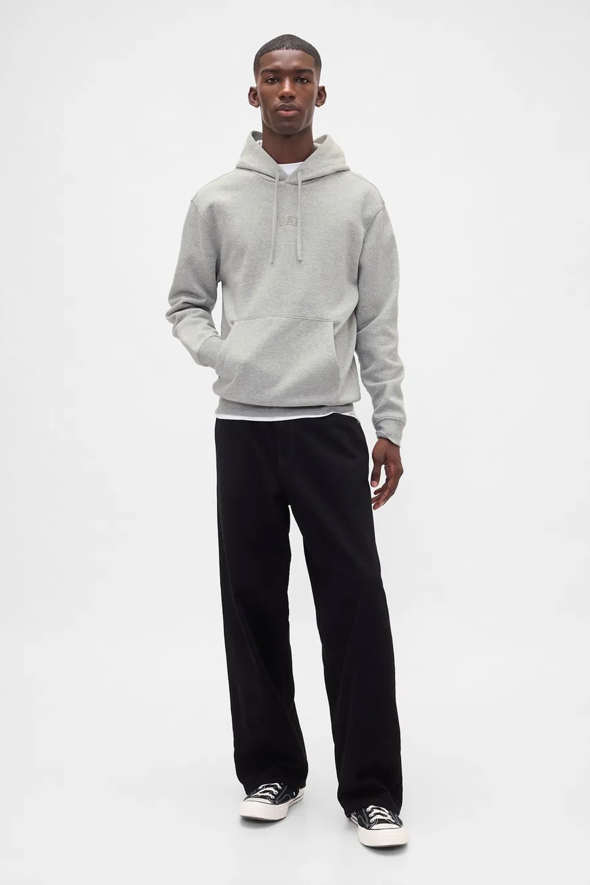 Gap V-Frch Tonal Erkek Sweatshirt 795625000 Gri