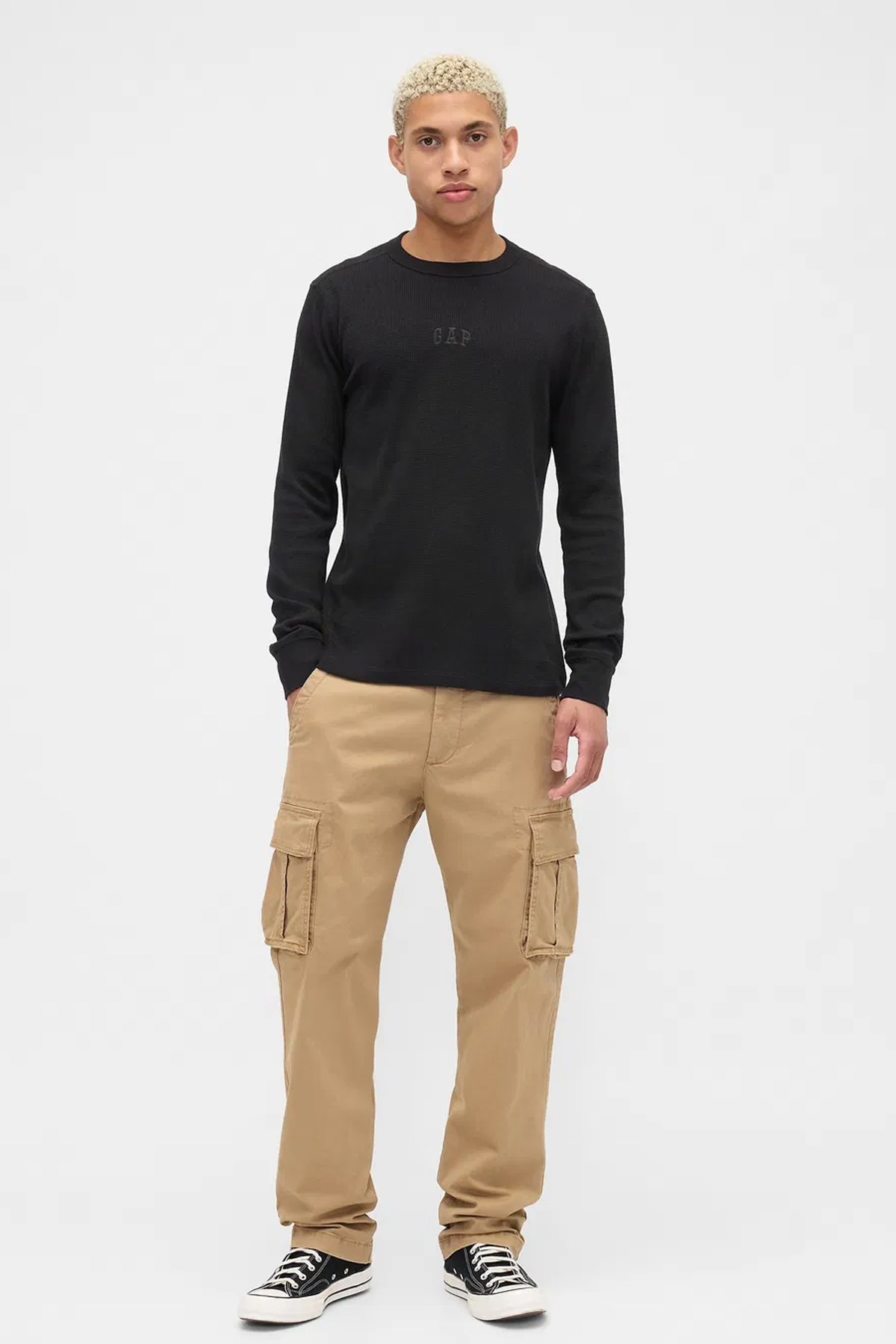 Gap V-Frch Logo Erkek Tişört 795644002 Siyah