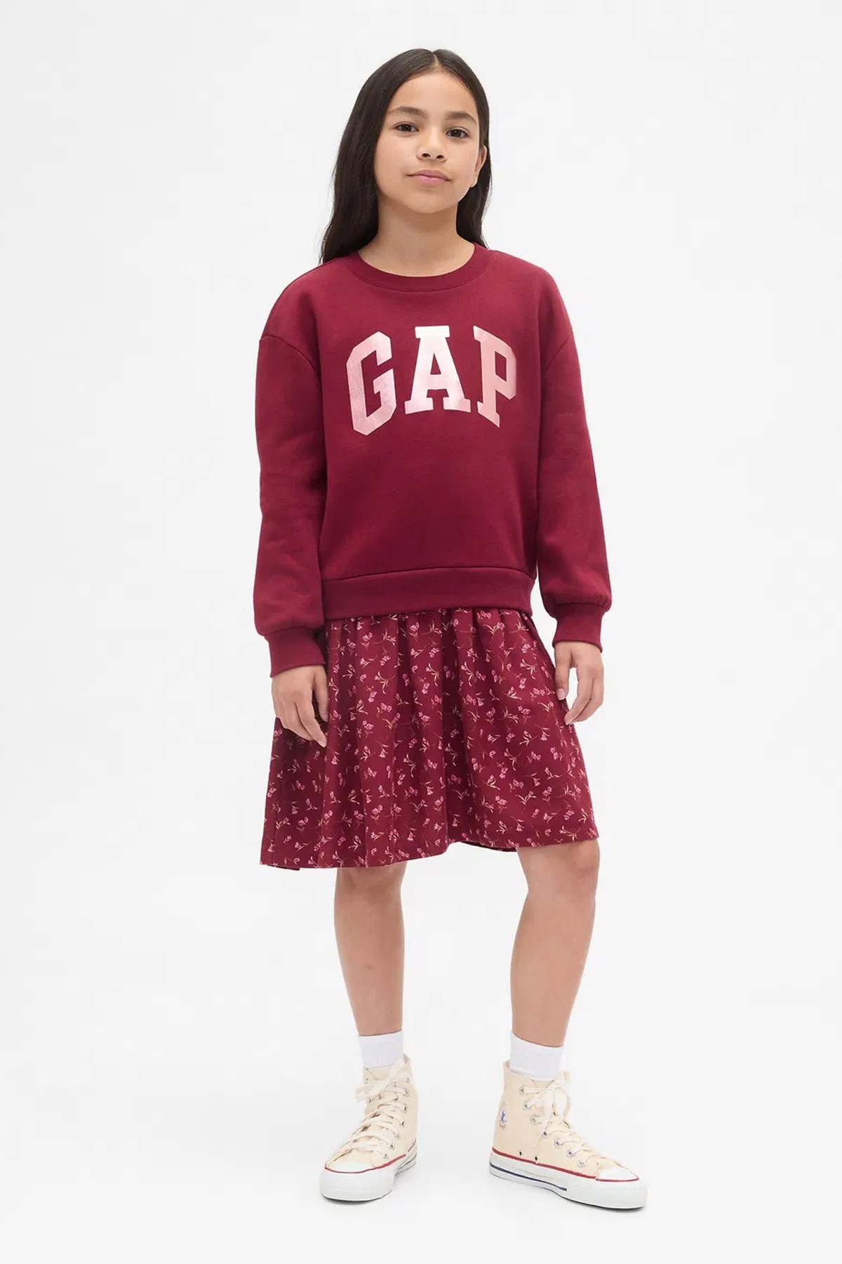 Gap V-Frch Logo Çocuk Elbise 824384000 Kırmızı