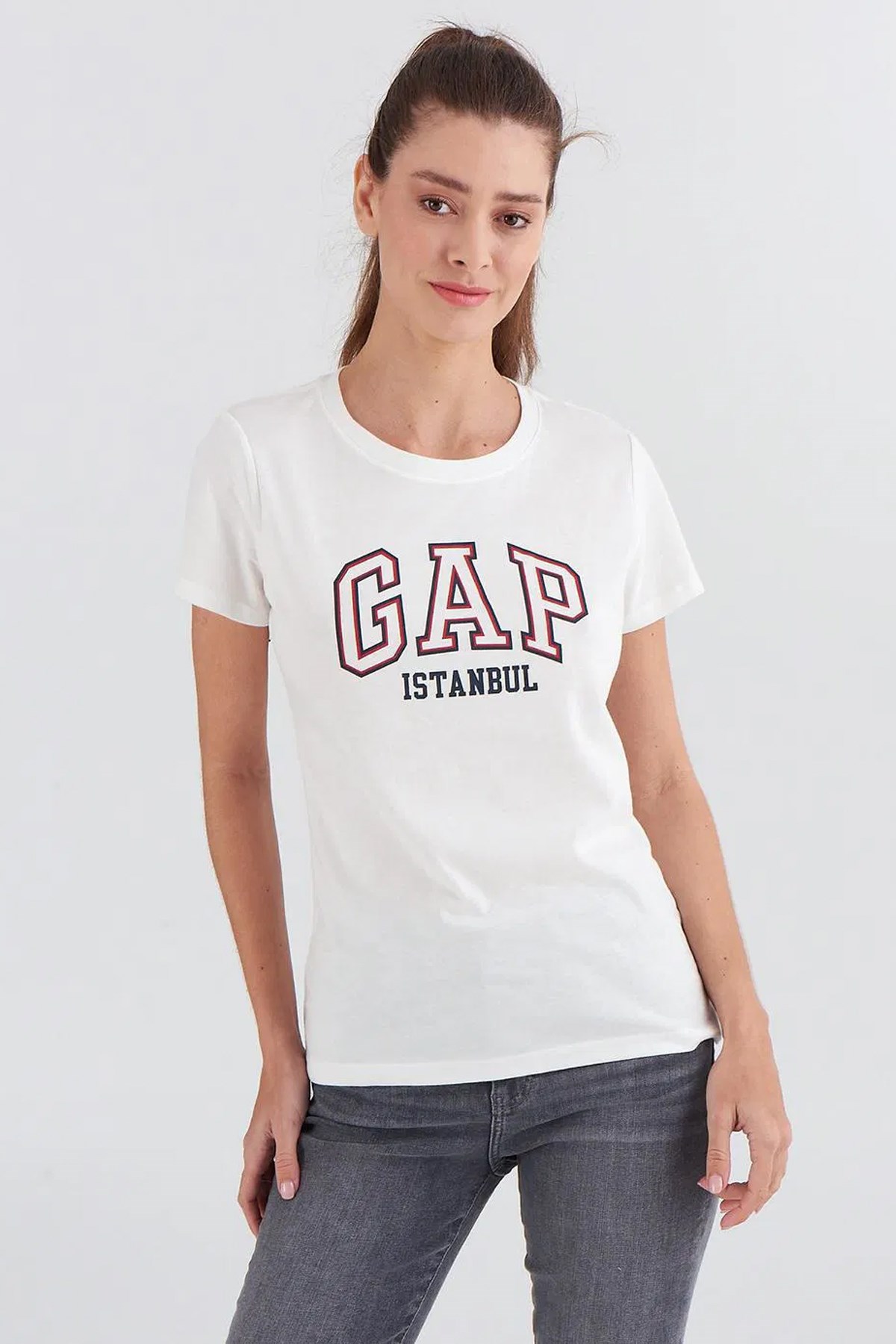 Gap V-Frch Exc istanbul Kadın Tişört Beyaz