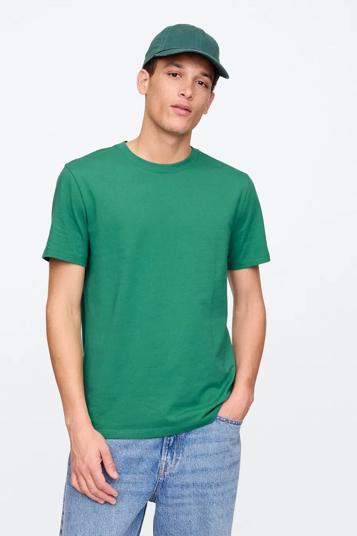 Gap V-Everyday Soft Erkek Tişört Yeşil