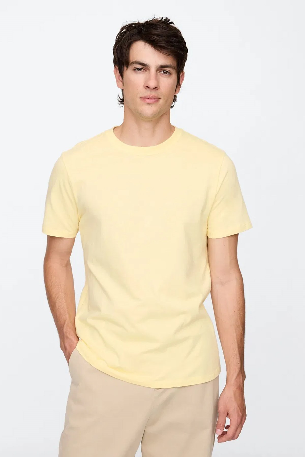 Gap V-Everyday Soft Erkek Tişört Sarı