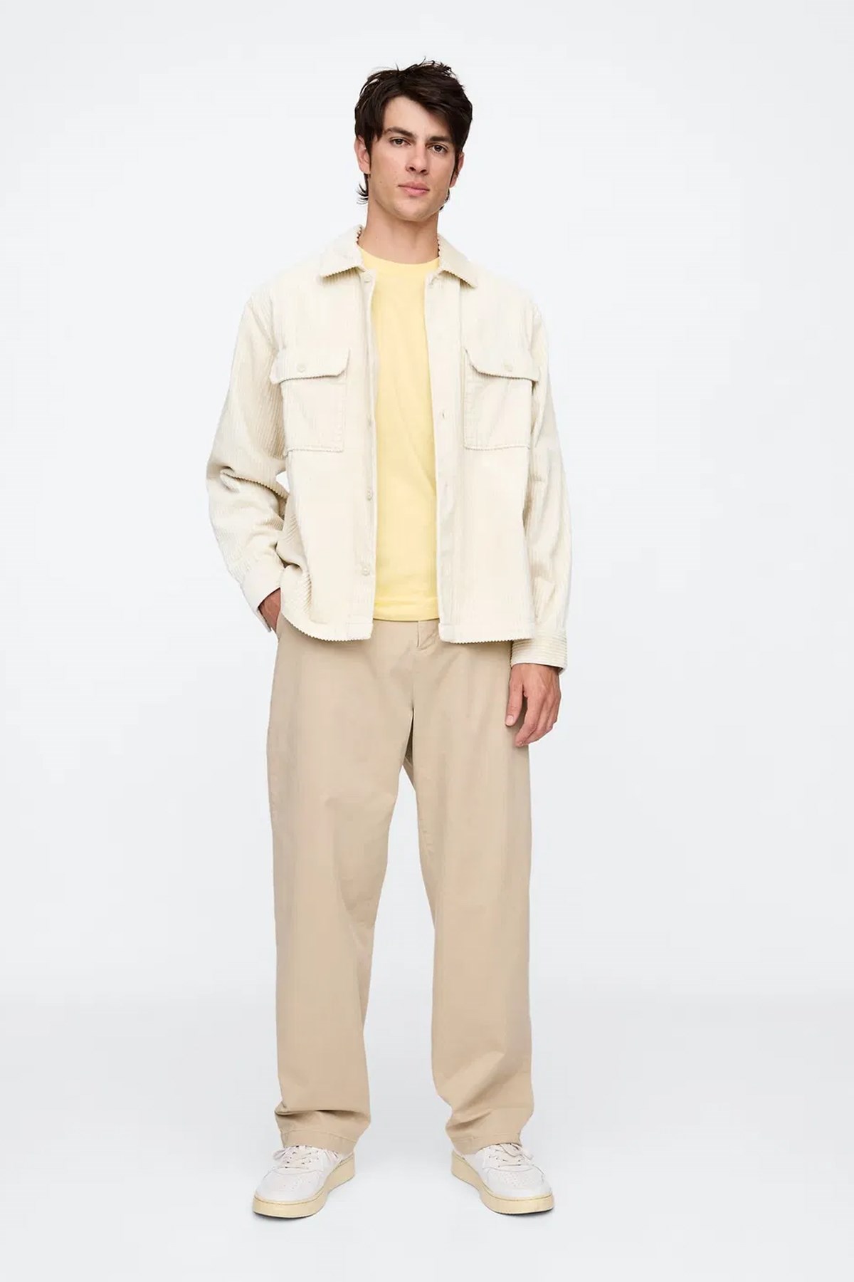 Gap V-Everyday Soft Erkek Tişört Sarı