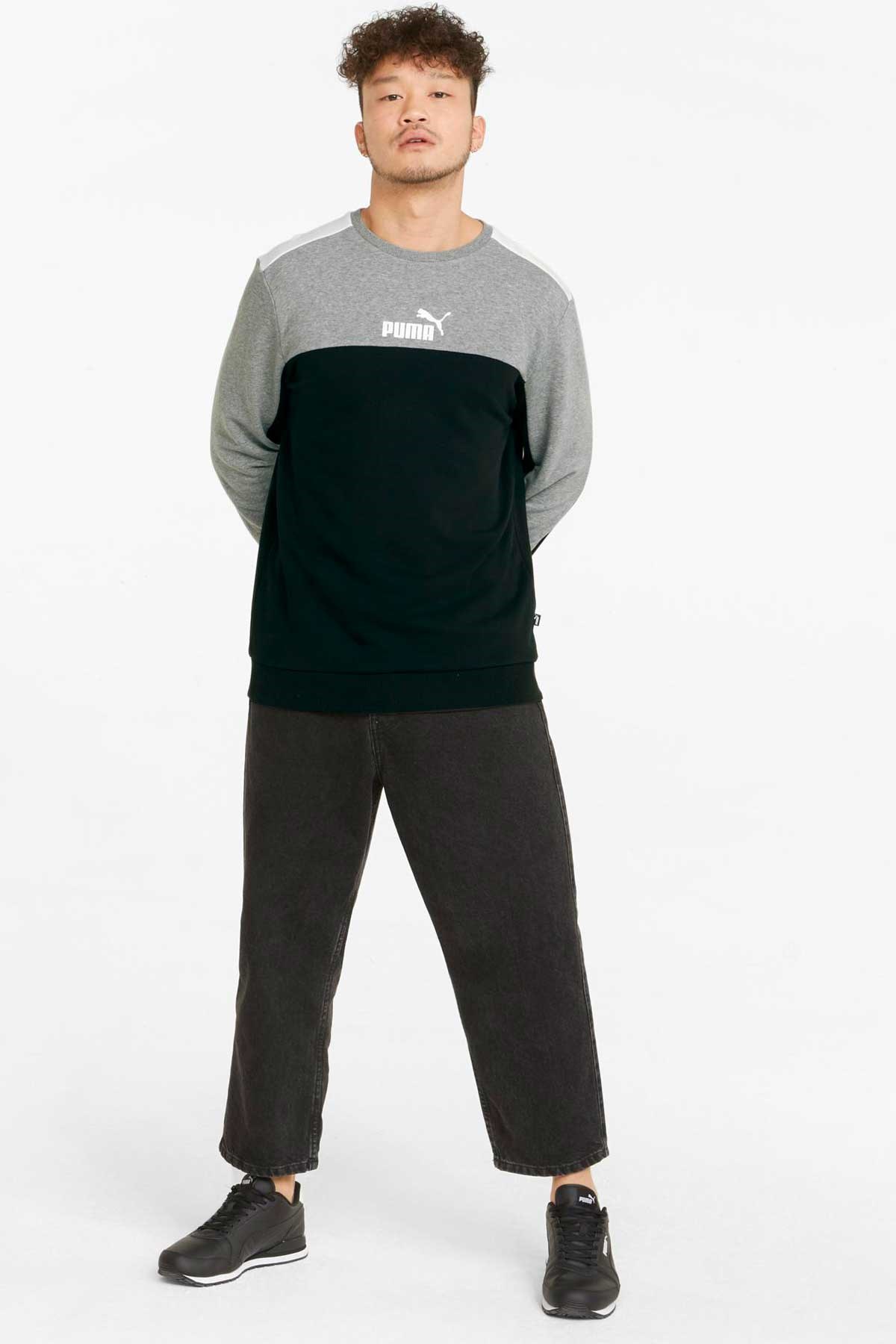 Puma Ess+ Block Erkek Sweatshirt 84742701 Siyah