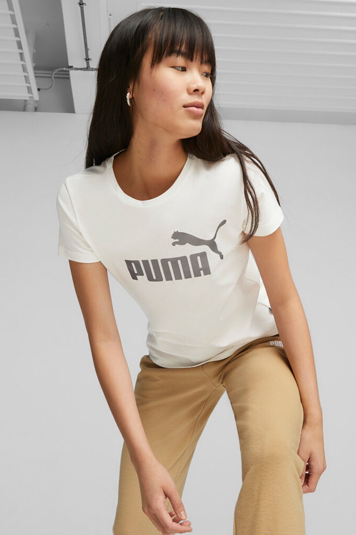 Puma Ess+ Kadın Tişört 84830362 Beyaz