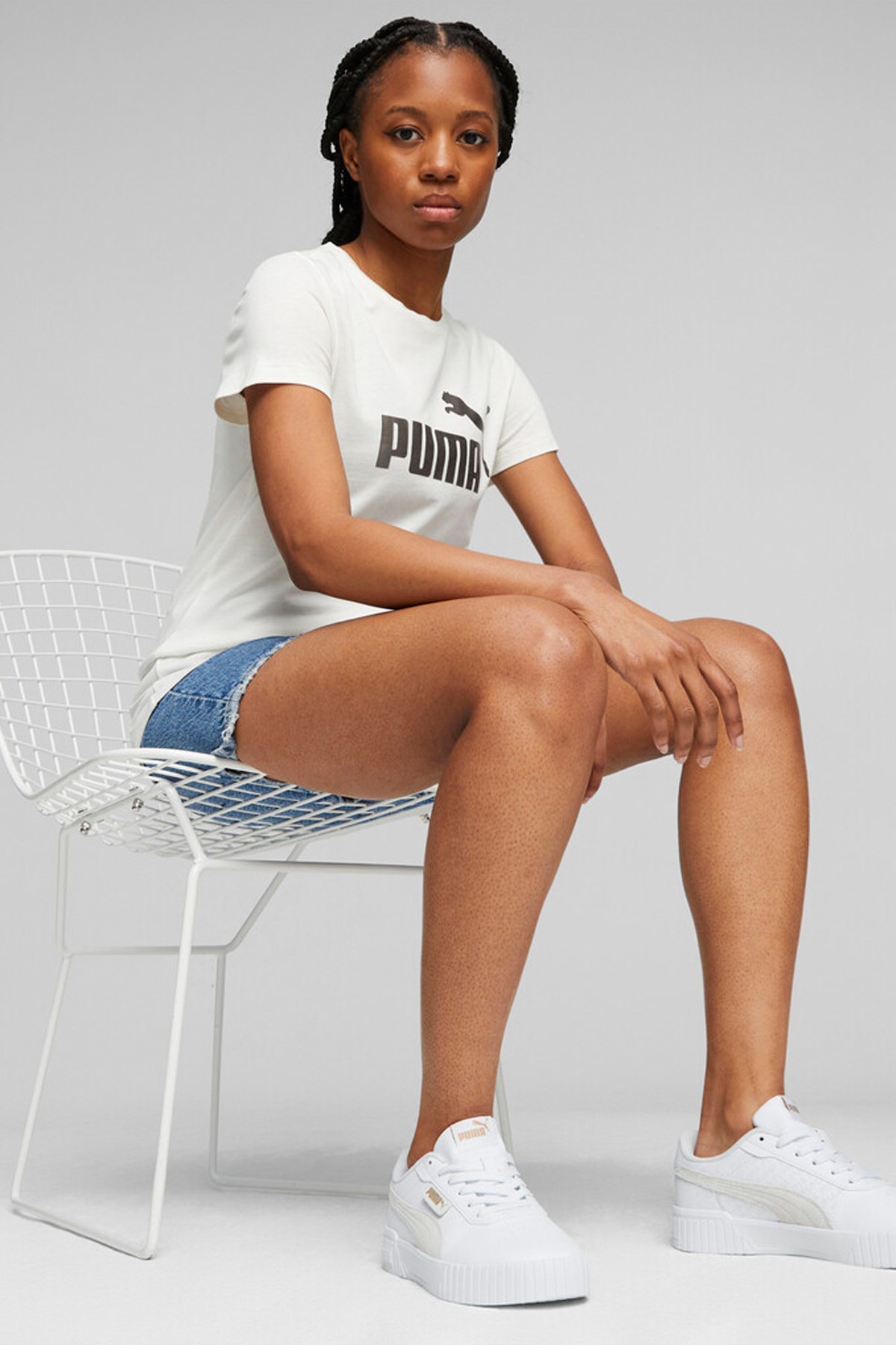 Puma Ess+ Kadın Tişört 84830362 Beyaz