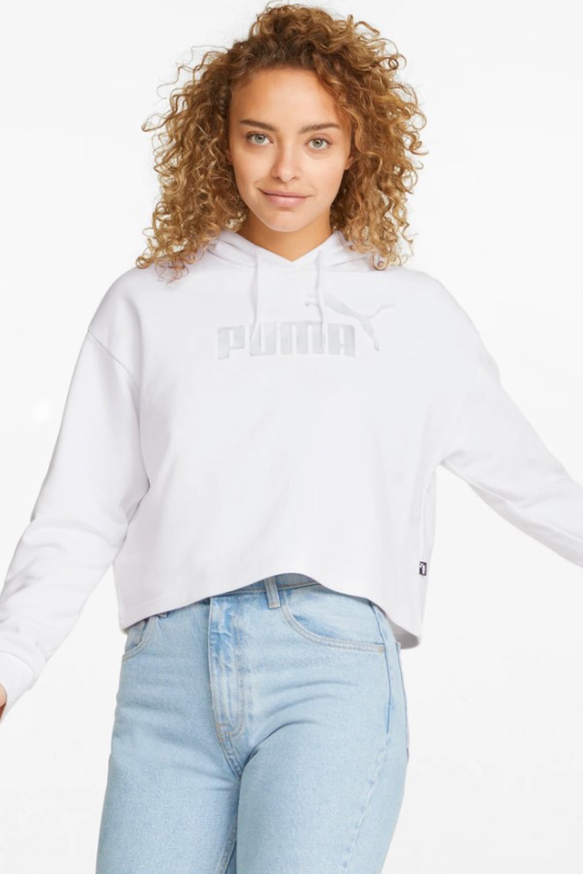 Puma Ess Kadın Crop Sweatshirt 84830502 Beyaz
