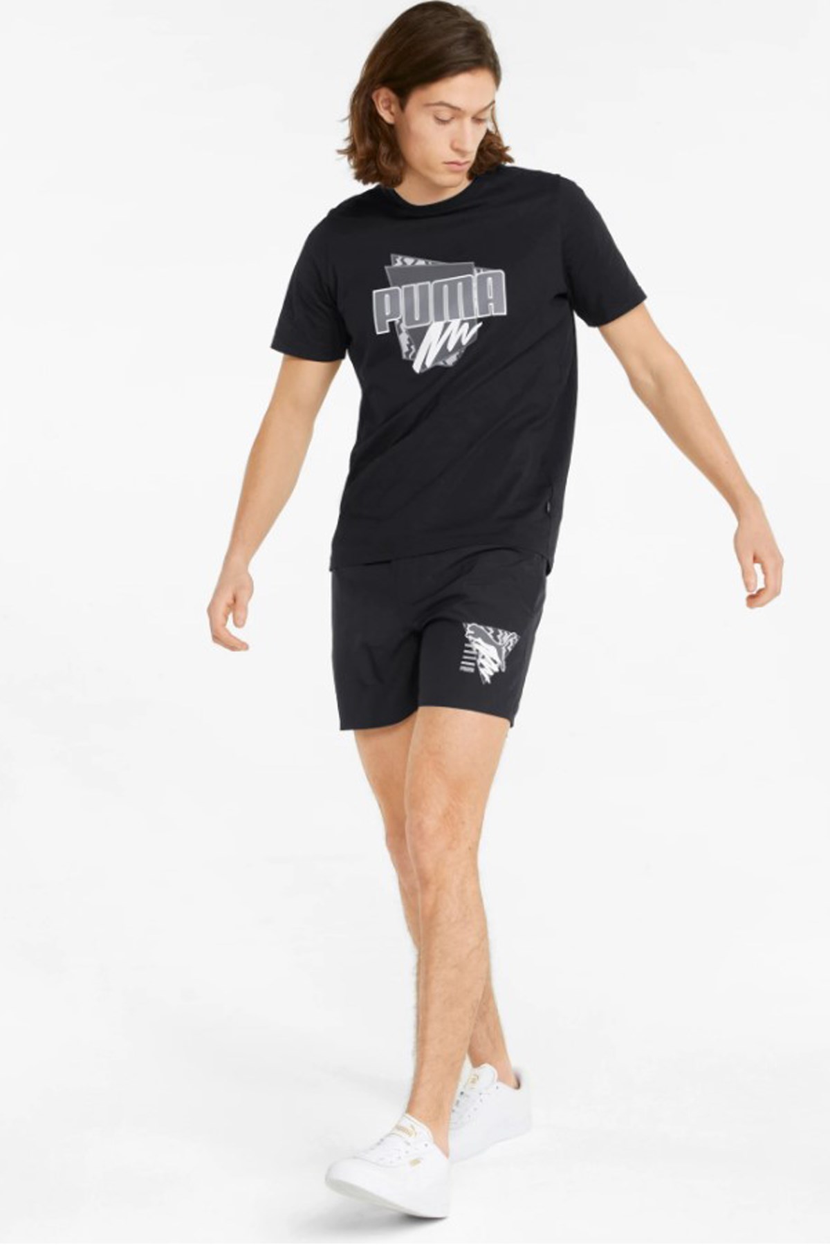 Puma Summer Cat Graphic Erkek Şort 84857701 Siyah