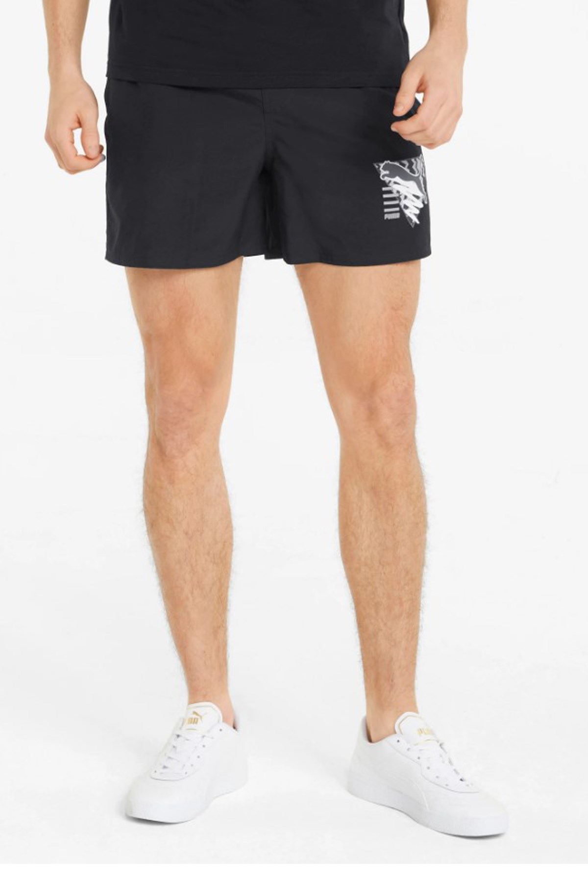 Puma Summer Cat Graphic Erkek Şort 84857701 Siyah