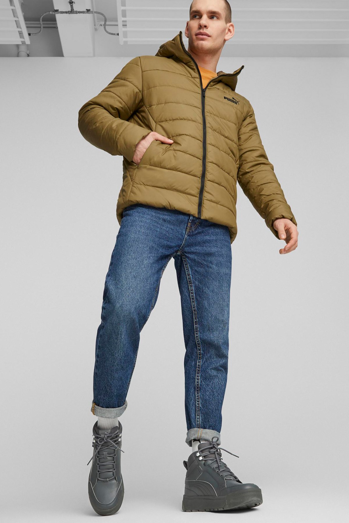 Puma Ess Hooded Erkek Mont 84893893 Kahverengi