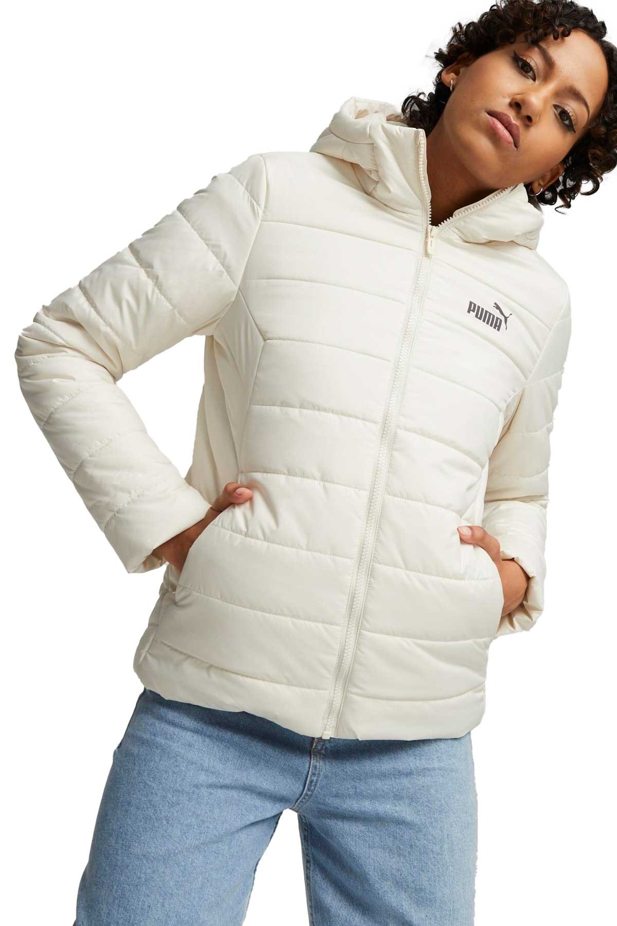 Puma Ess Hooded Kadın Mont 84894087 Beyaz
