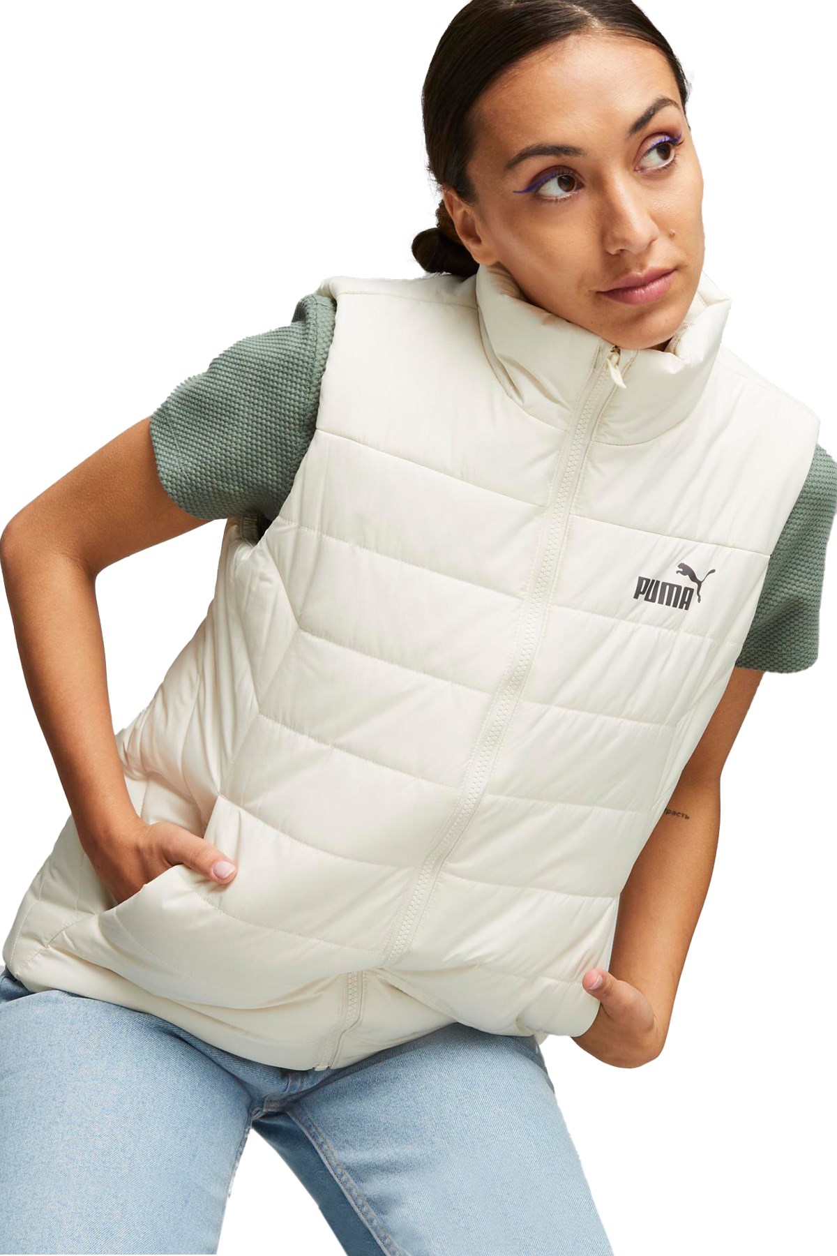 Puma Ess Padded Kadın Yelek 84894187 Beyaz