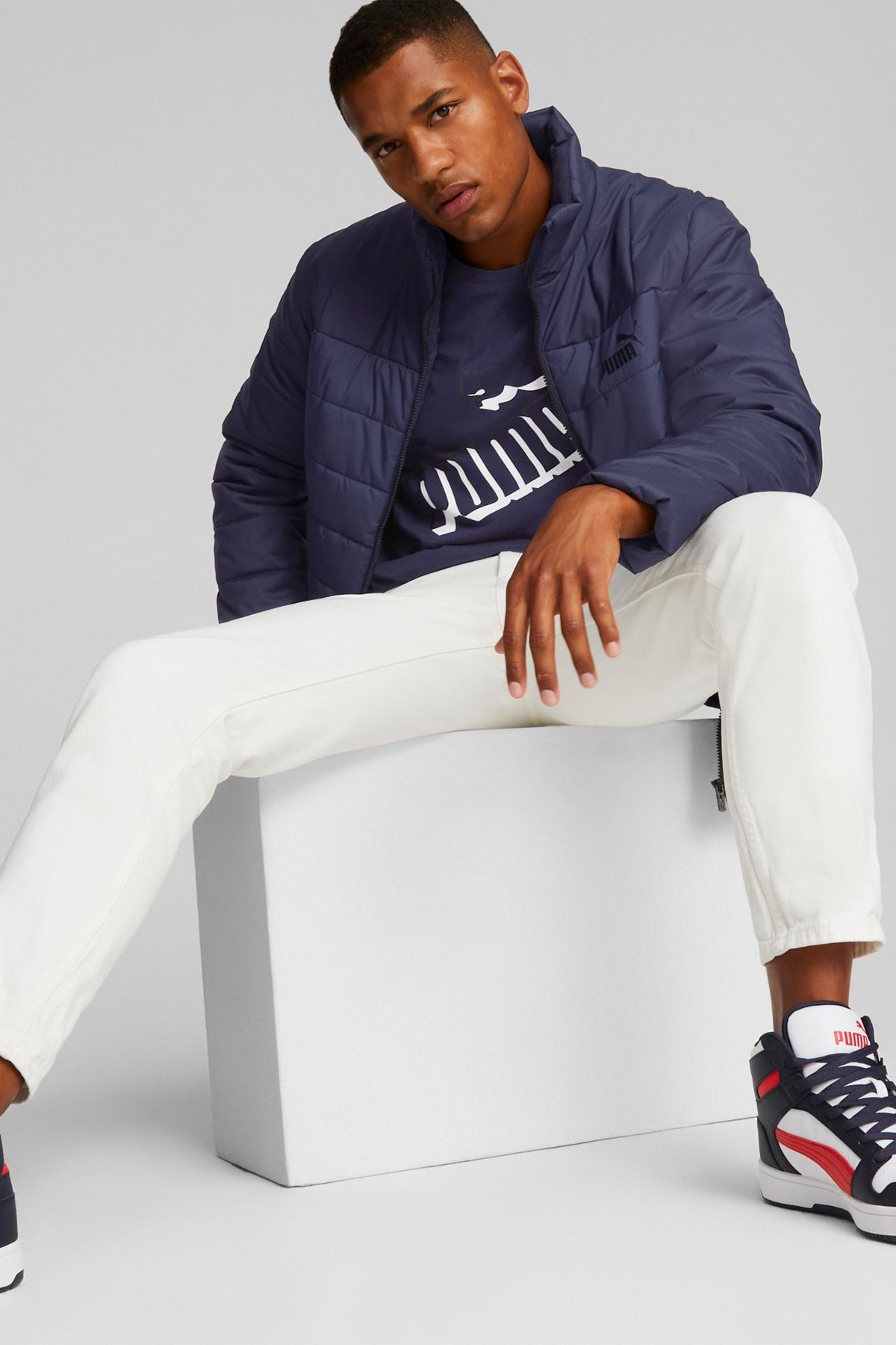 Puma Ess+ Erkek Şişme Mont 84934906 Lacivert