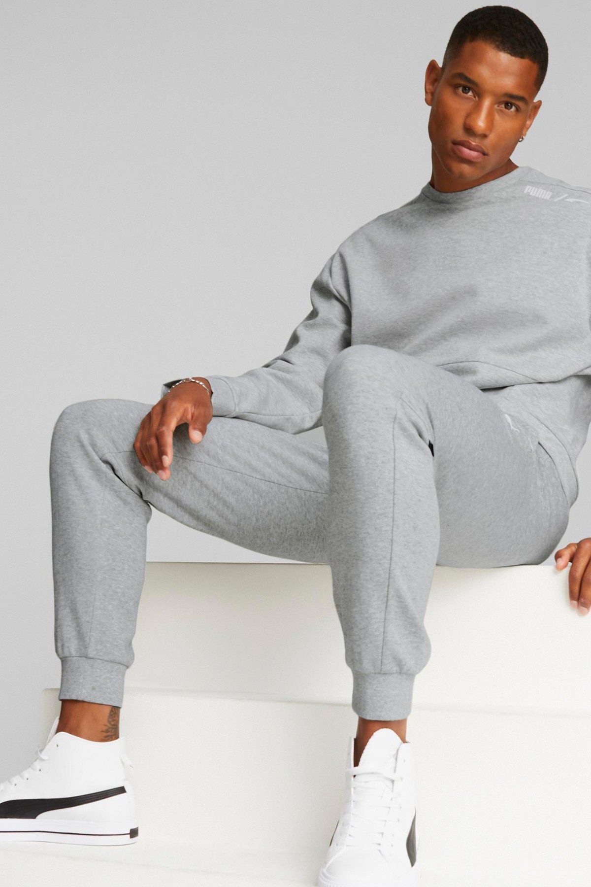 Puma Rad/Cal Crew Dk Erkek Sweatshirt 84977804 Gri