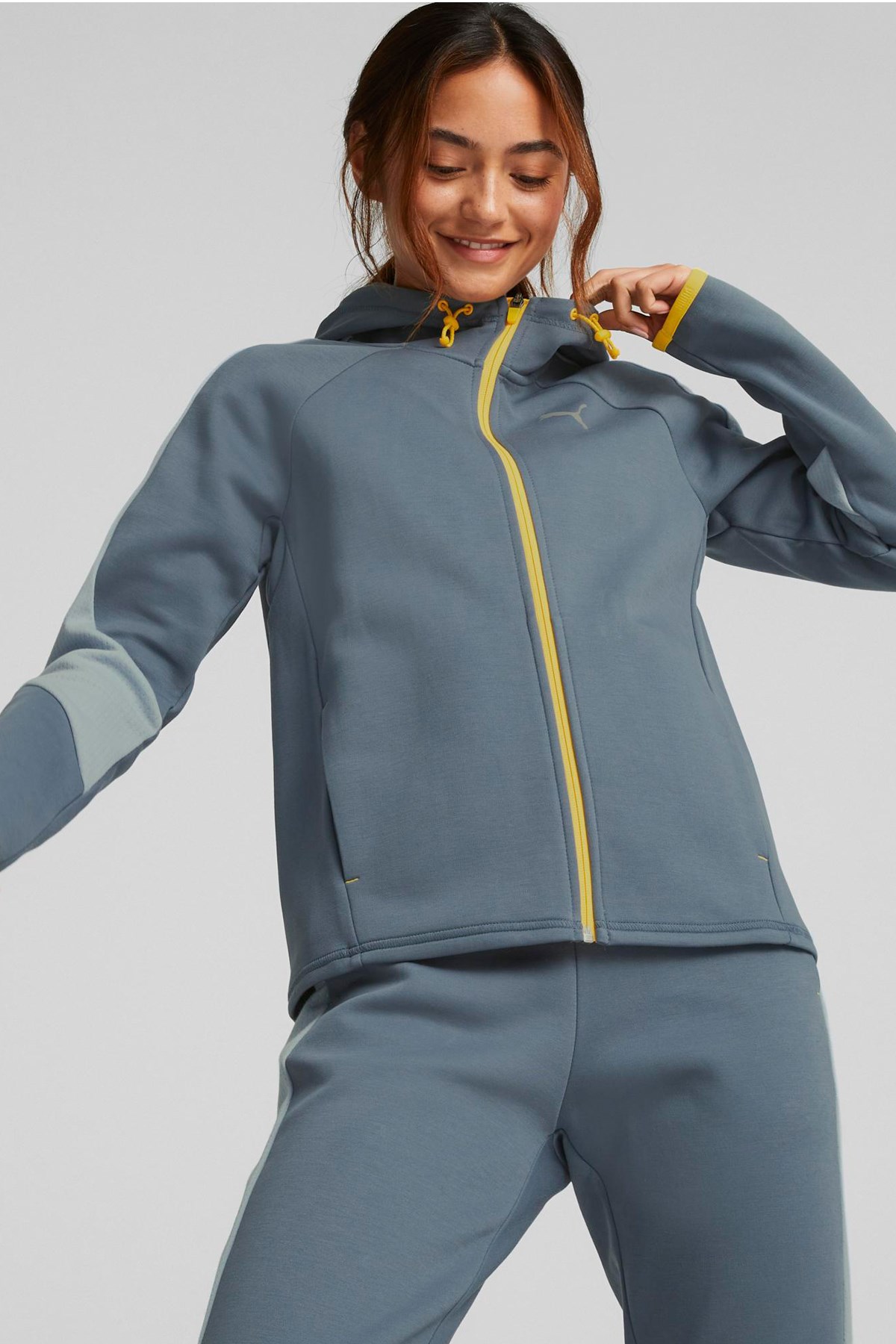 Puma Evostripe Full-Zip Kadın Sweatshirt 84980918 Mavi