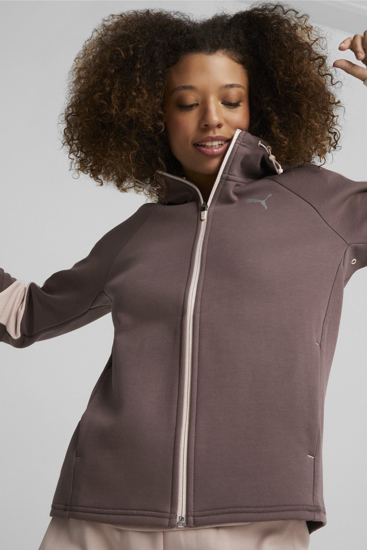 Puma Evostripe Full-Zip Kadın Sweatshirt 84980975 Bordo