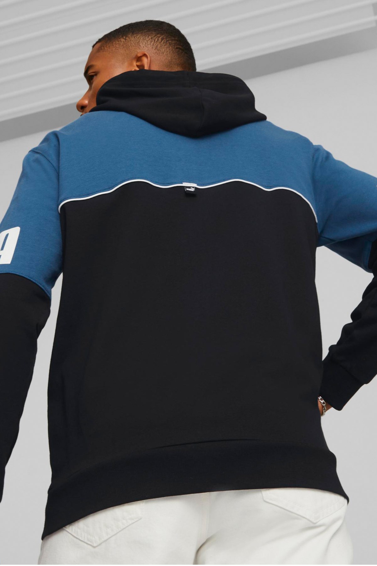 Puma power Colorblock Full-Zip Erkek Sweatshirt 84984217 Mavi