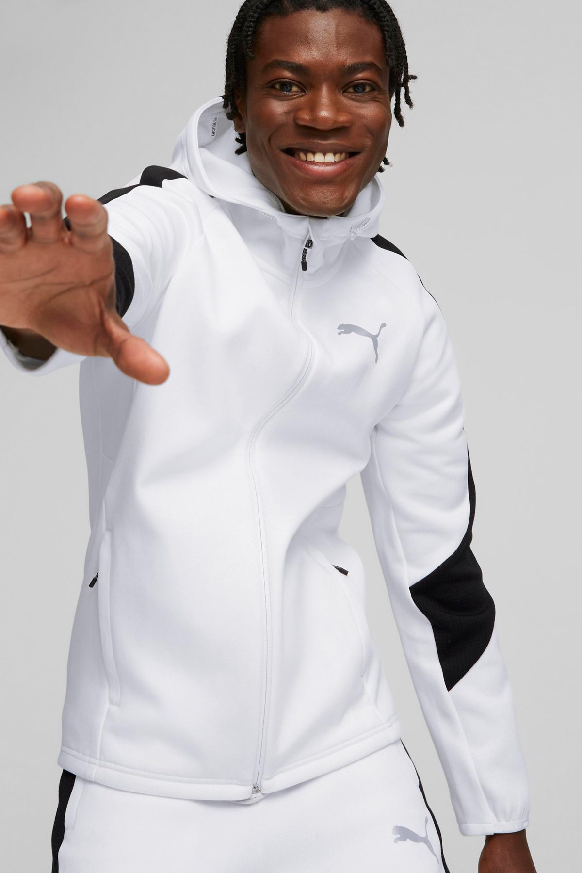 Puma Evostripe Full-Zip Erkek Sweatshirt 84991502 Beyaz