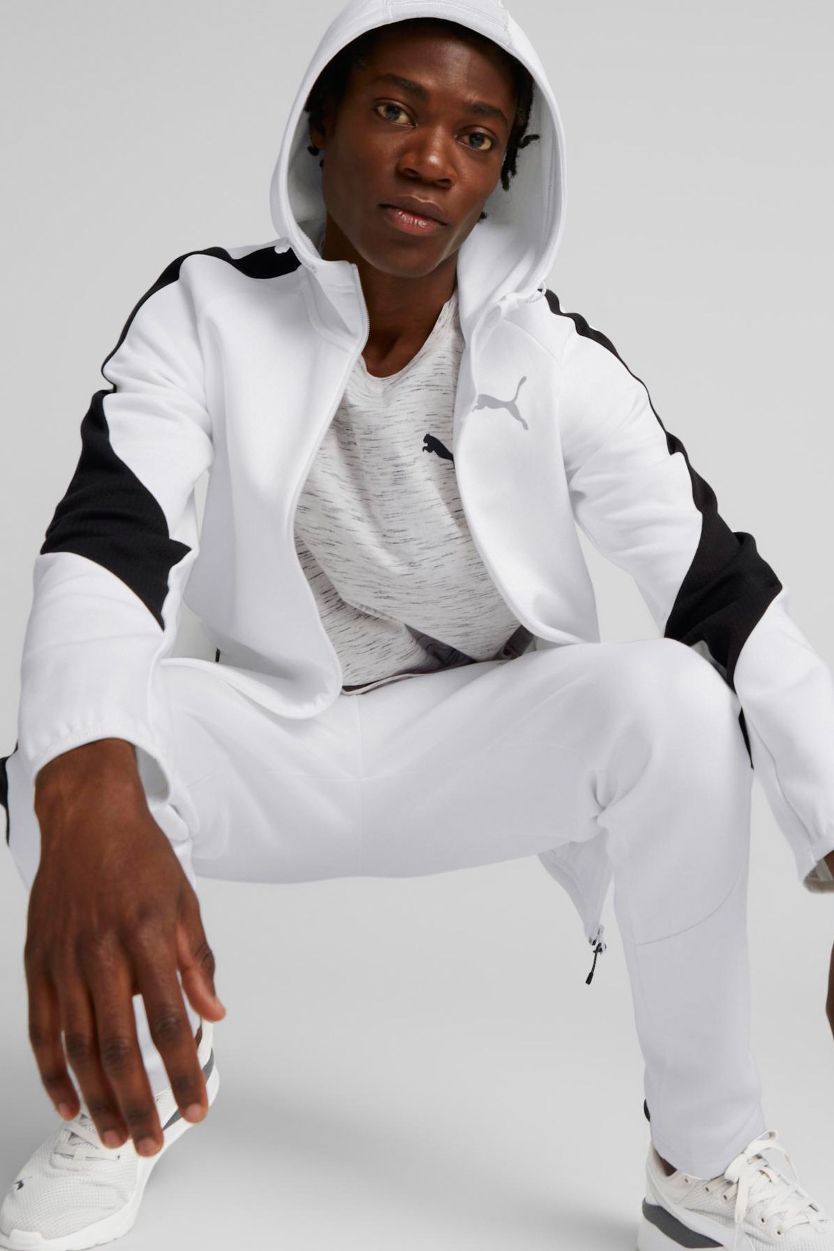 Puma Evostripe Full-Zip Erkek Sweatshirt 84991502 Beyaz