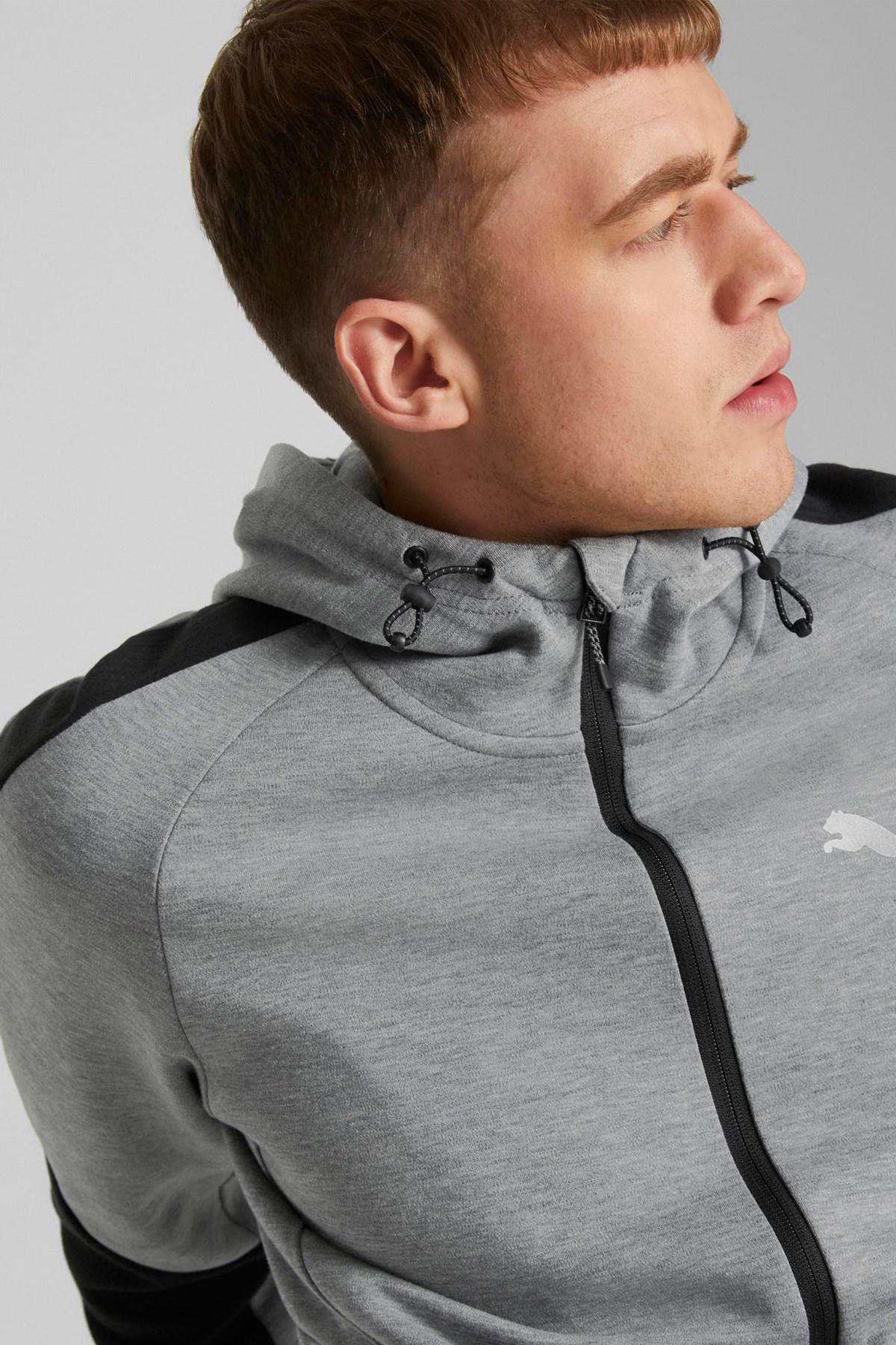 Puma Evostripe Full-Zip Erkek Sweatshirt 84991503 Gri
