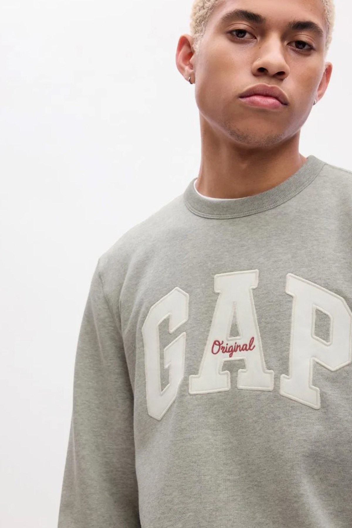 Gap Original Arch Crew Erkek Sweatshirt 852079035 Gri