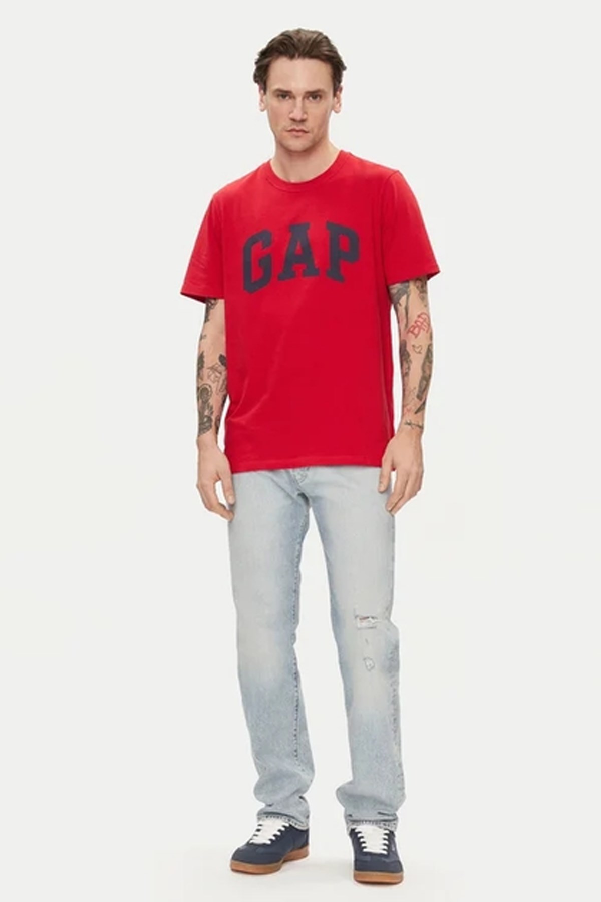 Gap V-Everyday Soft Erkek Tişört Kırmızı