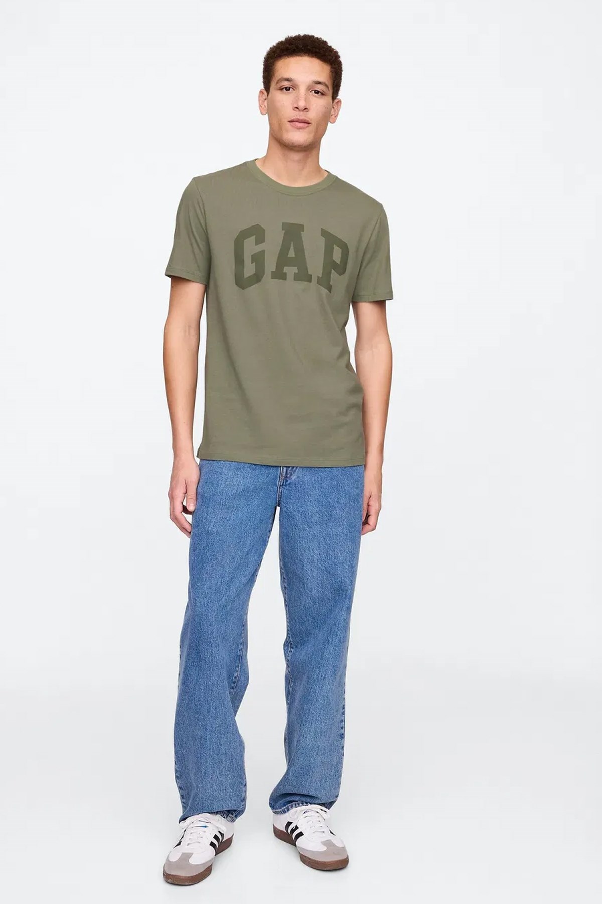 Gap V-Everyday Soft Erkek Tişört Yeşil