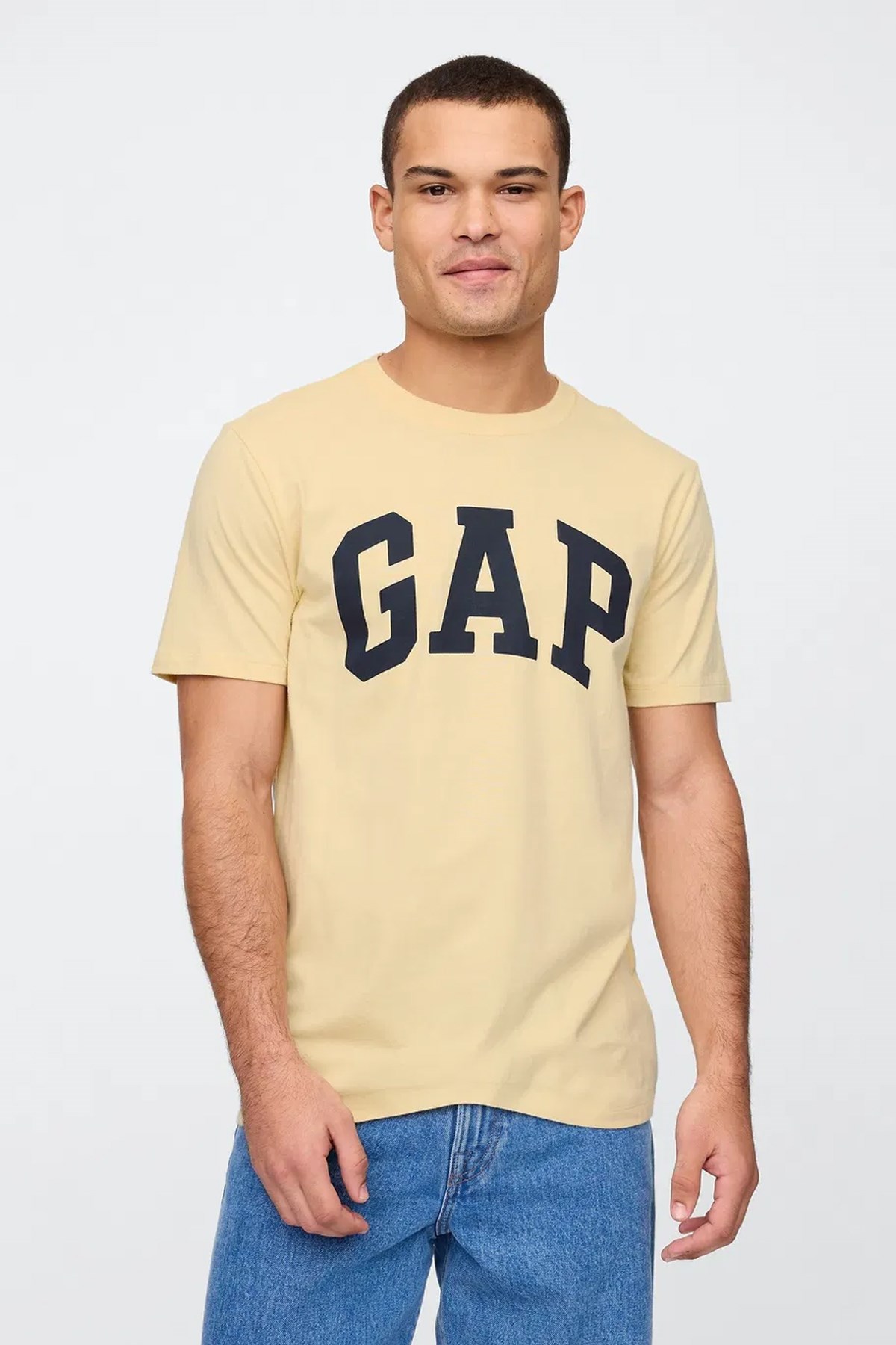 Gap V-Everyday Soft Erkek Tişört Sarı