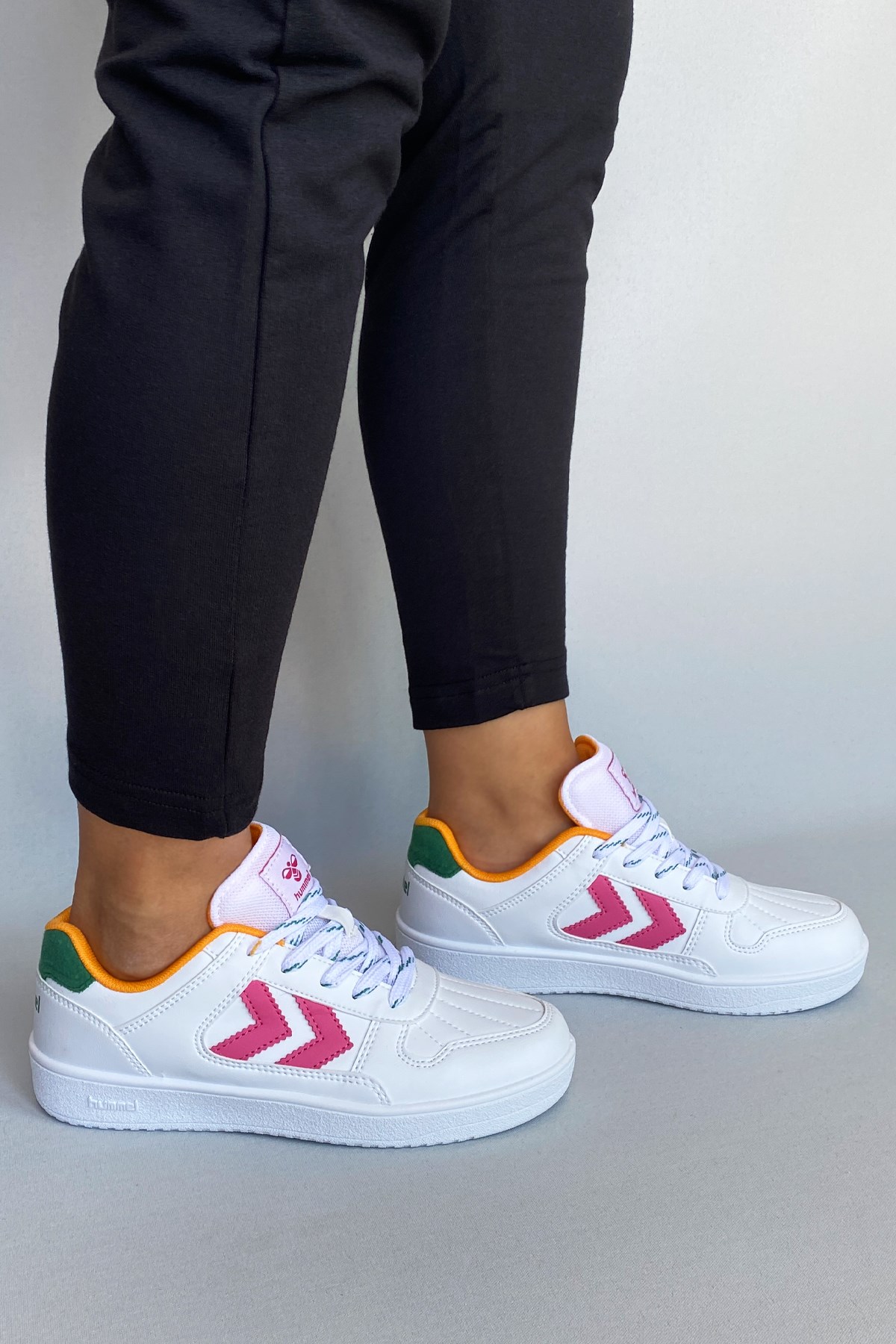 Hummel Court 1990 Unisex Spor Ayakkabı 900828-9007 Beyaz - Pembe