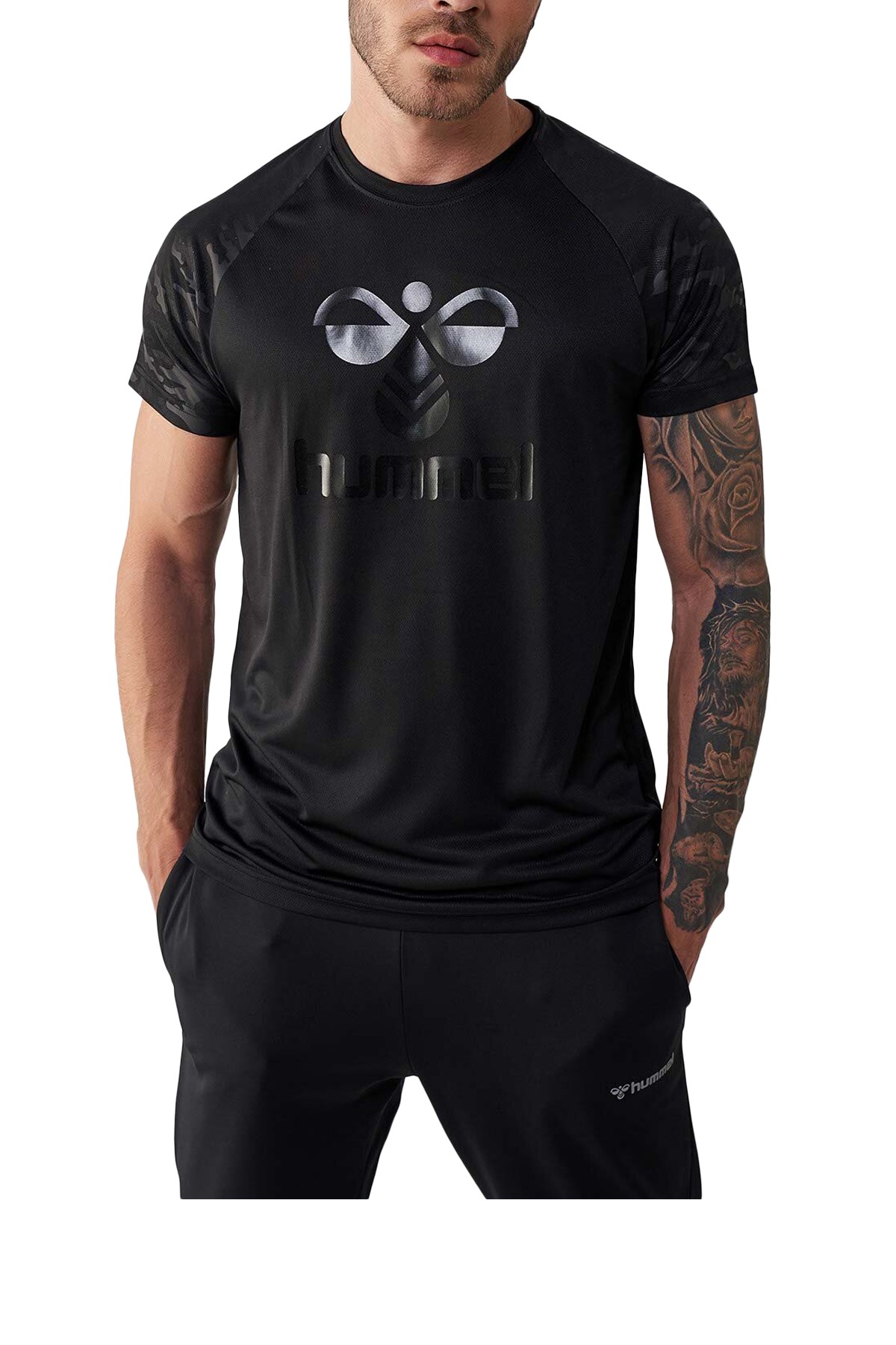 Hummel Camu Erkek Tişört 910874-2001 Siyah