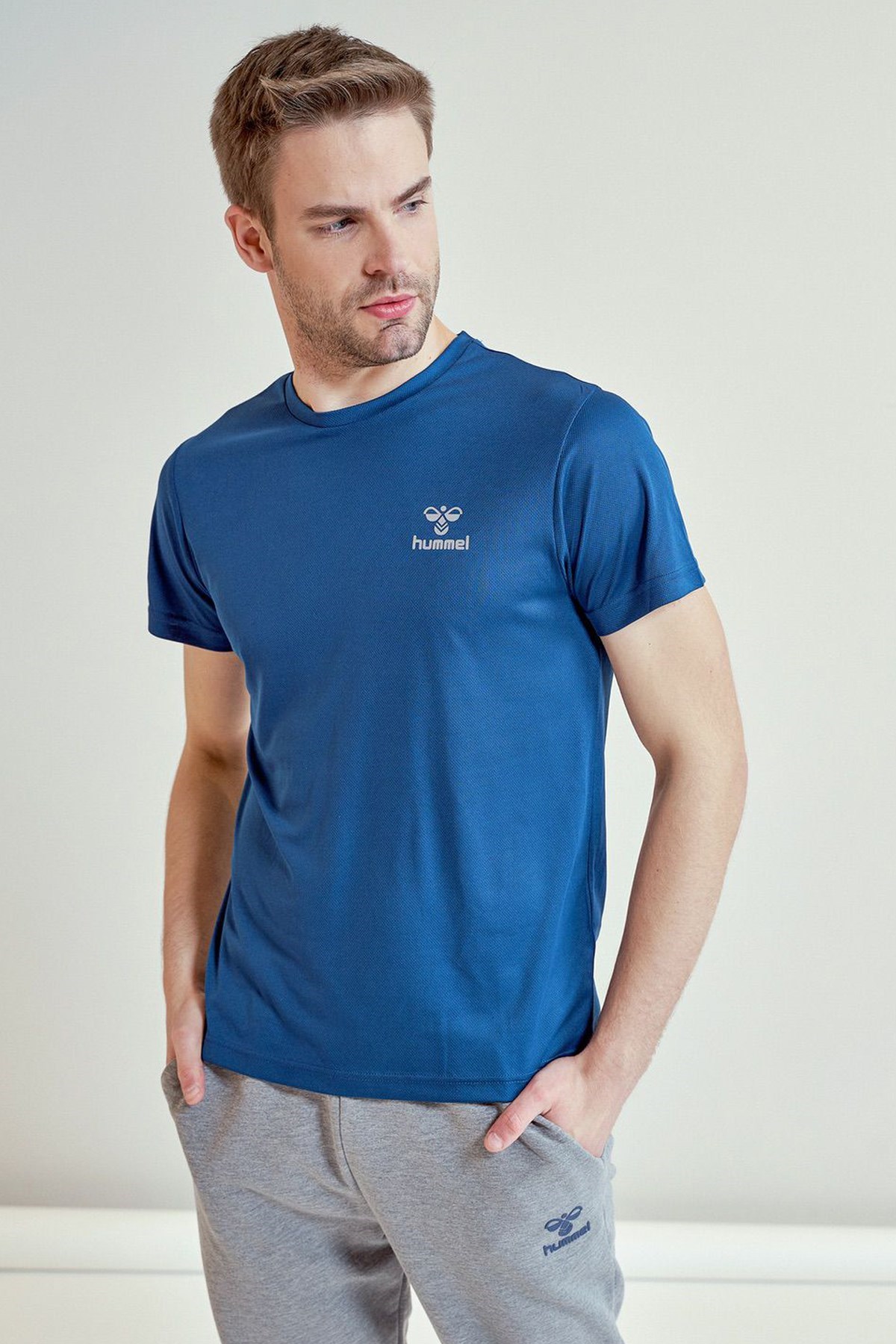 Hummel Alvaros Erkek Tişört 910955-7871 Mavi