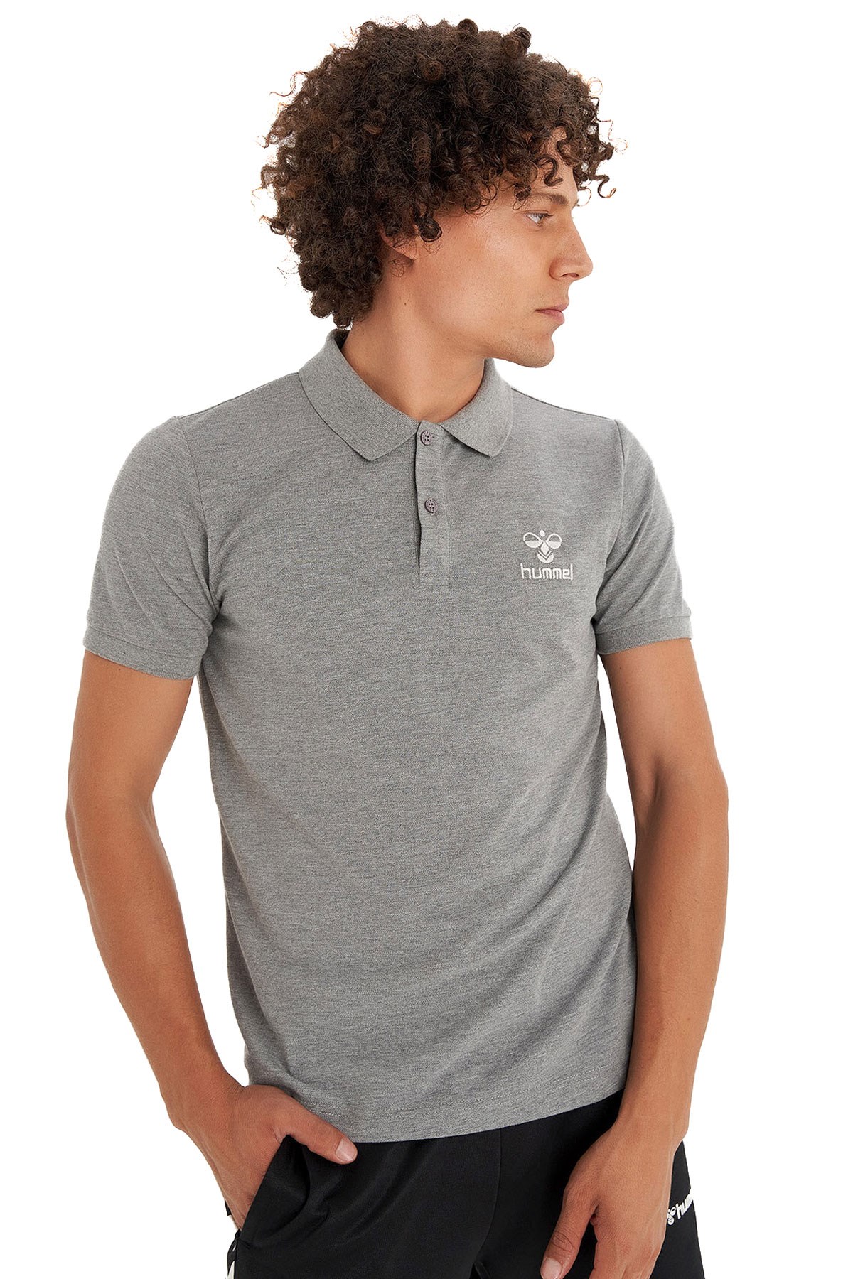 Hummel Leon Polo Erkek Tişört 911280-2007 Gri