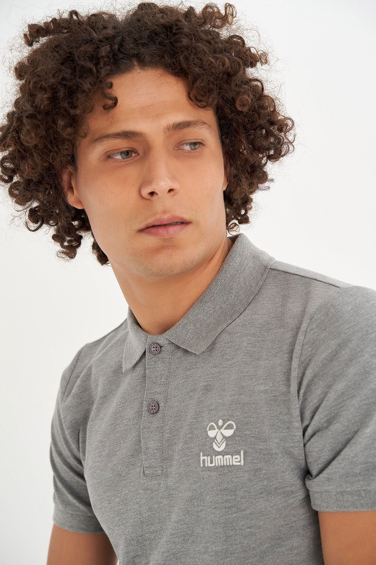Hummel Leon Polo Erkek Tişört 911280-2007 Gri
