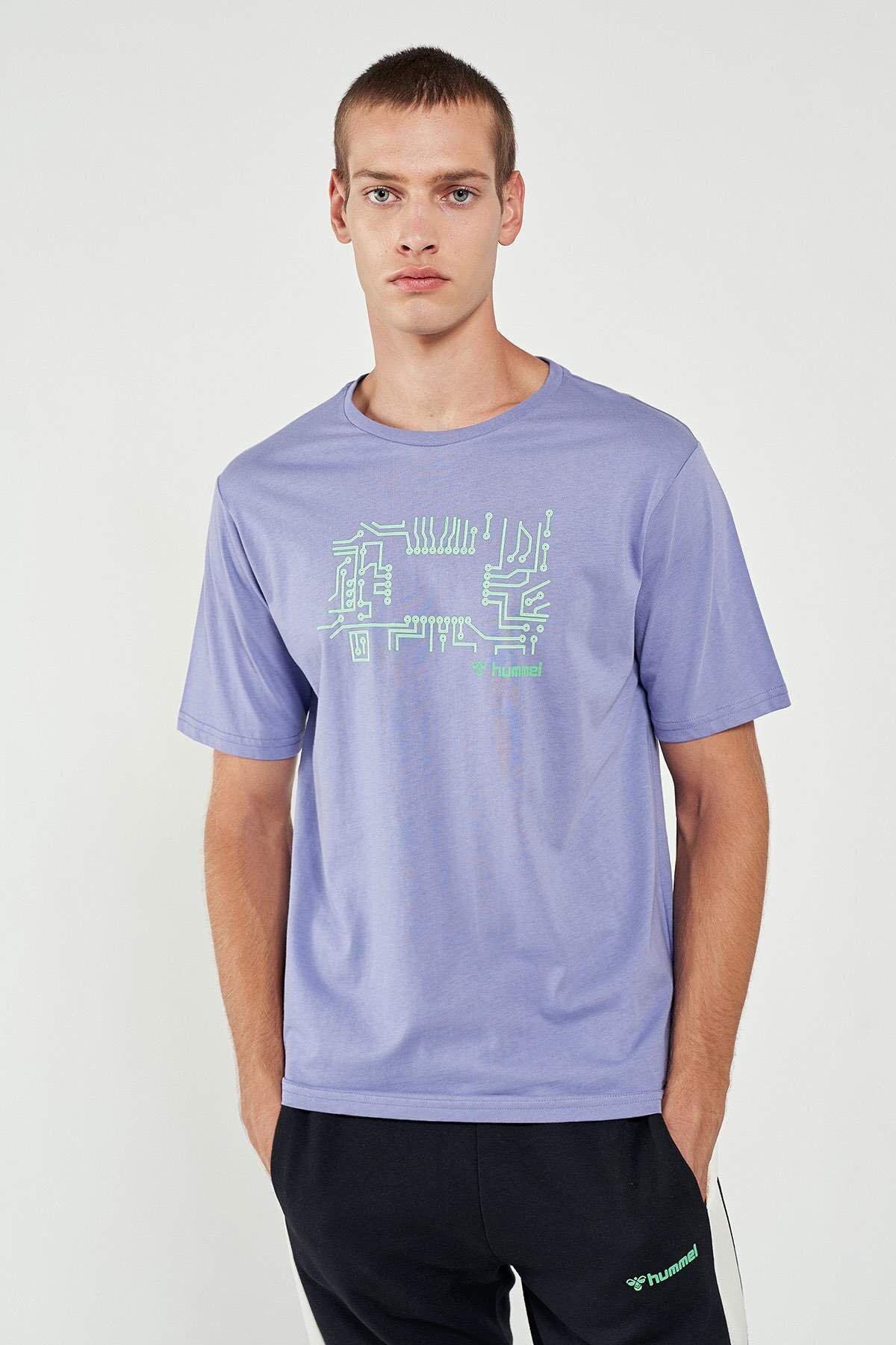 Hummel Wargo Erkek Tişört 911373-7022 Mor