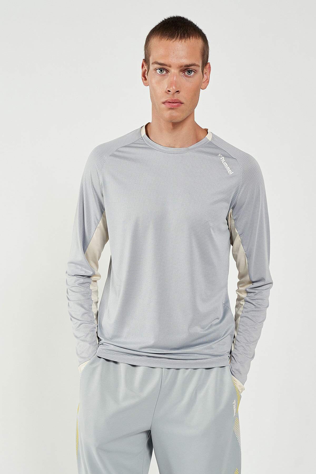 Hummel Louis Long Sleeve  Erkek Tişört 911388-2004 Gri