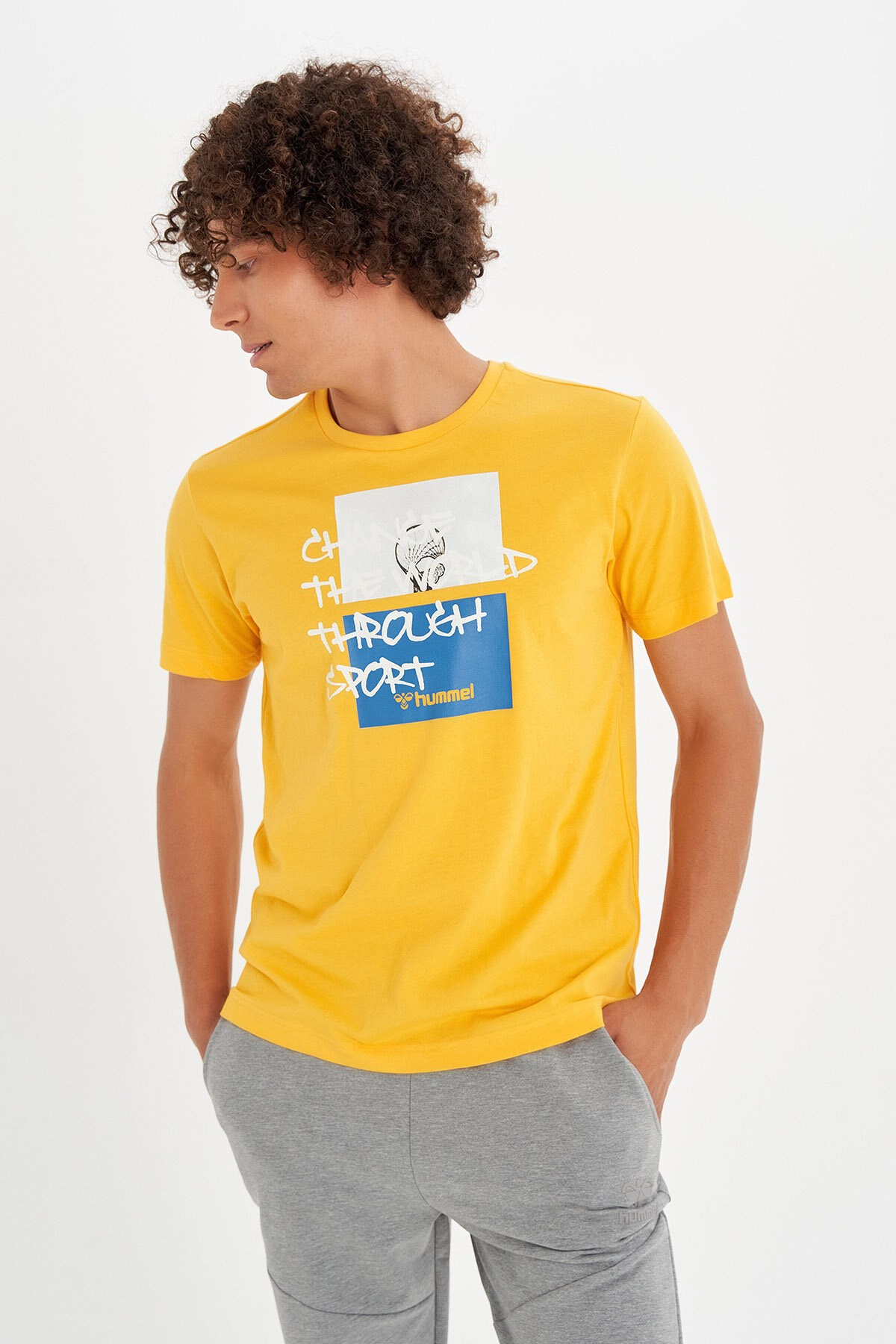 Hummel Pointtal Erkek Tişört 911532-2105 Sarı