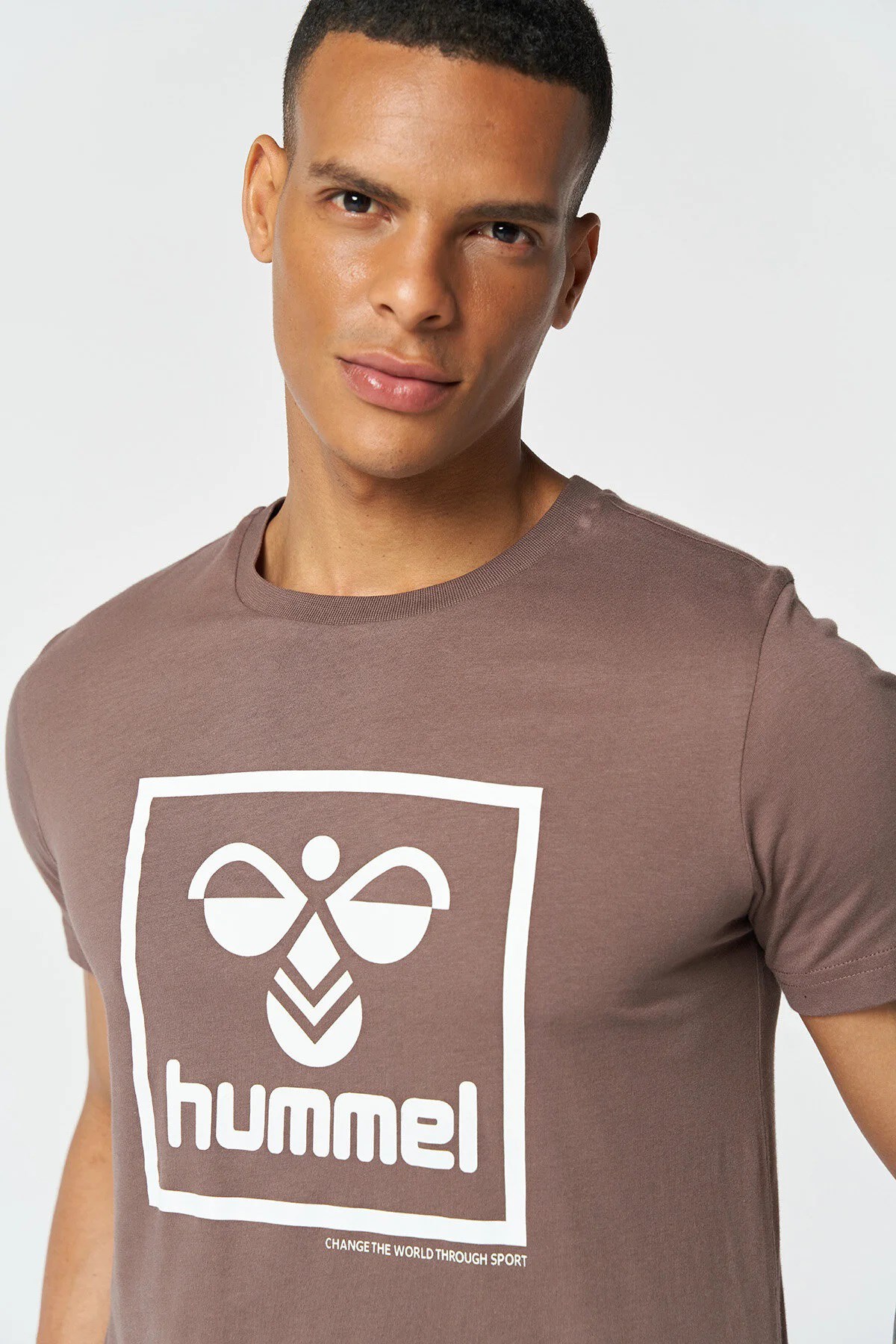 Hummel T-İsam Erkek Tişört 911558-9858 Kahverengi