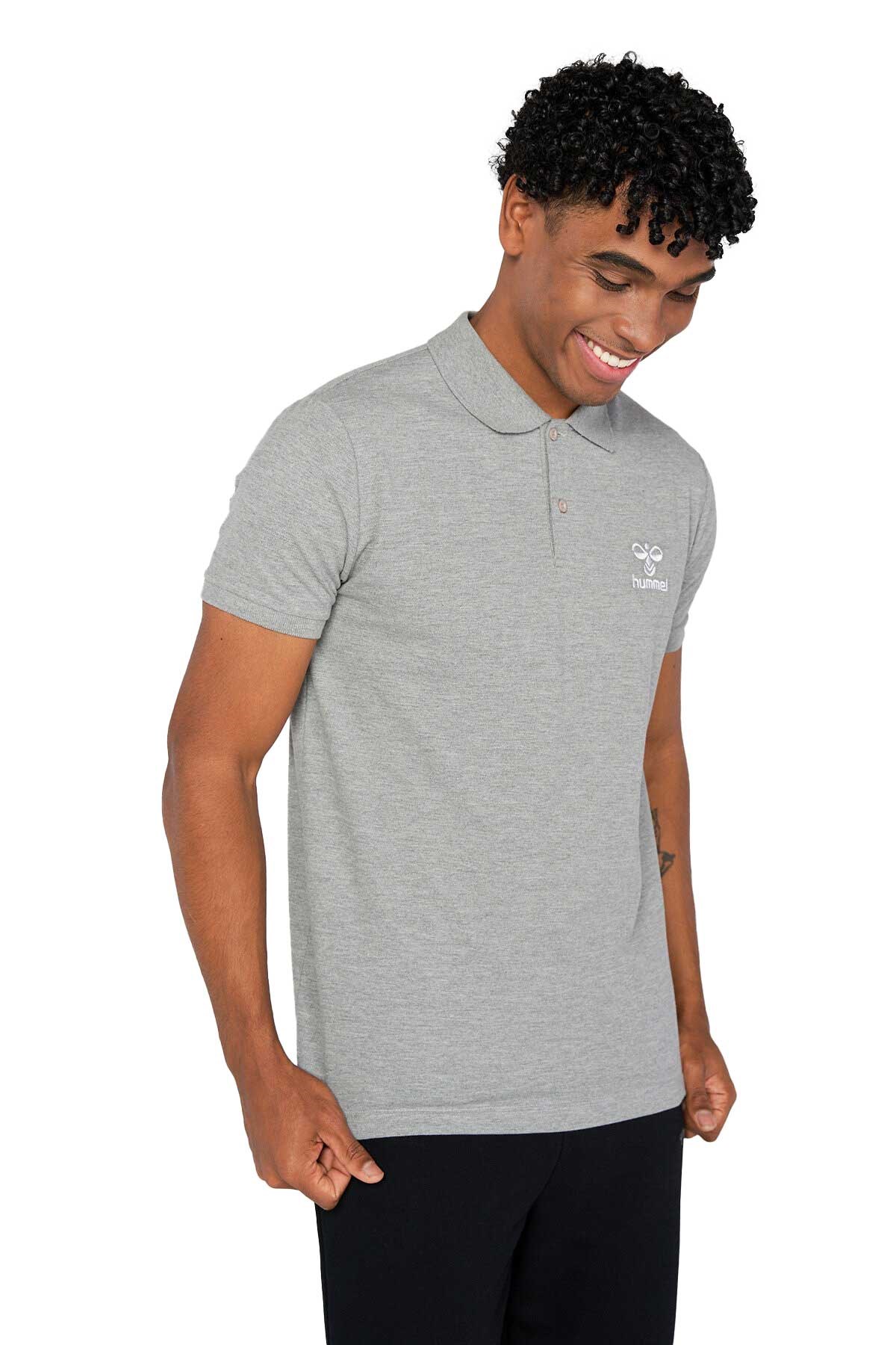 Hummel Leon Polo Erkek Tişört 911655-2007 Gri