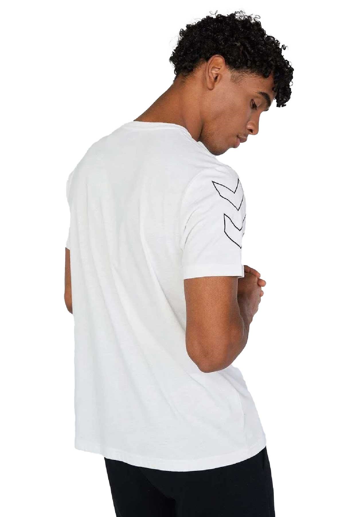 Hummel Hmlt-Te Jeff Cotton Erkek Tişört 911689-9001 Beyaz