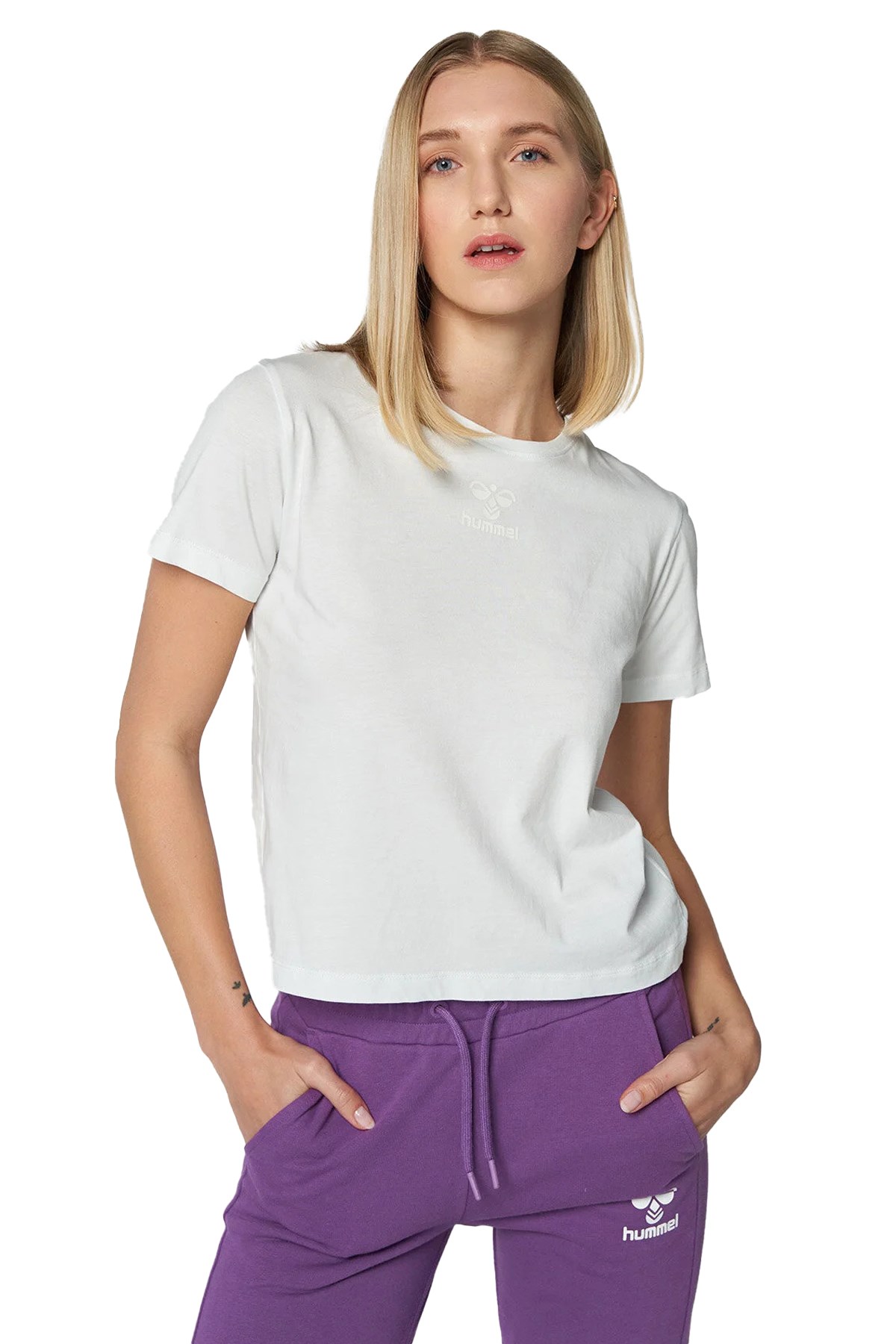 Hummel T-İcons Woman Kadın Tişört 911759-9001 Beyaz