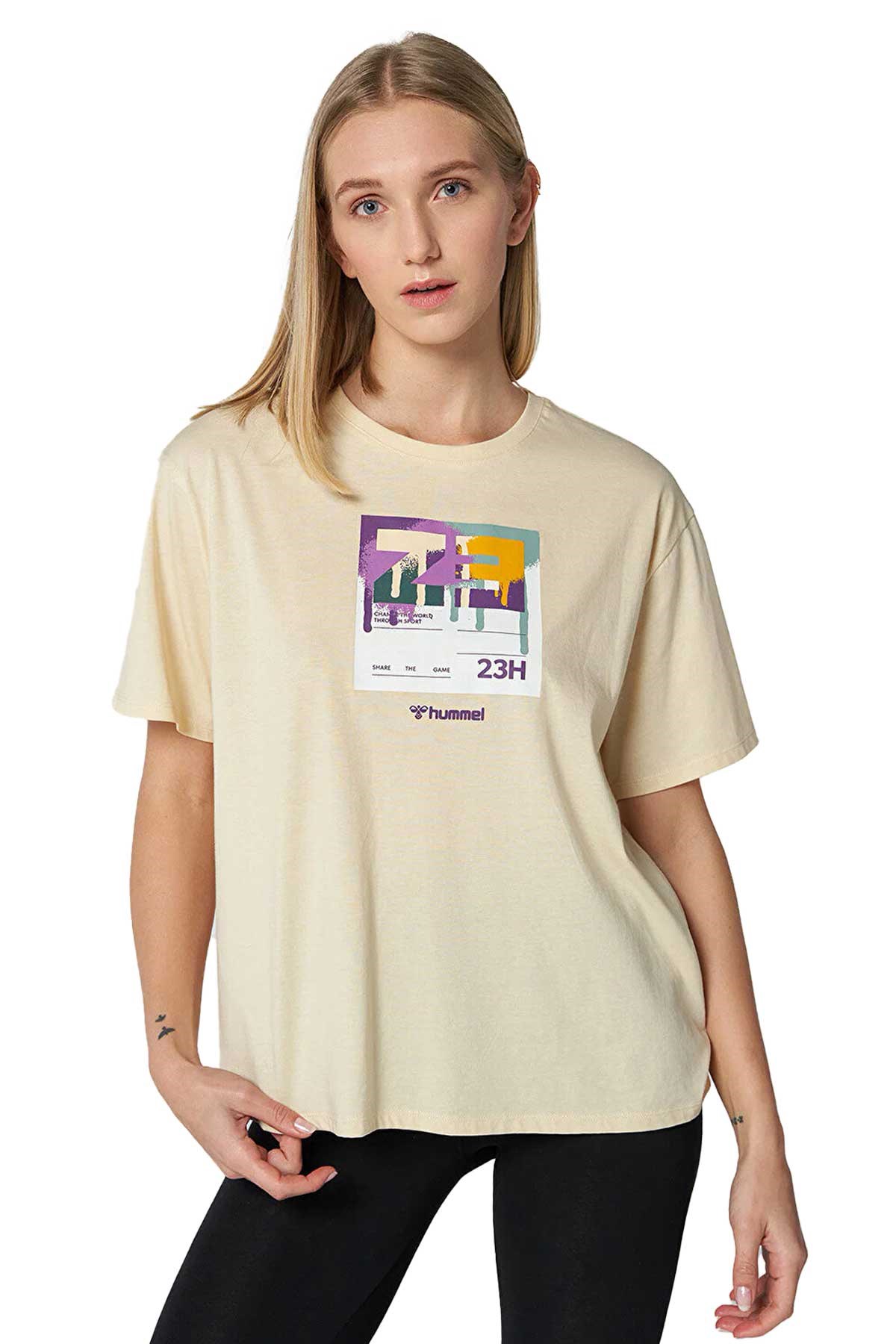 Hummel Wisteria Kadın Tişört 911766-1059 Bej